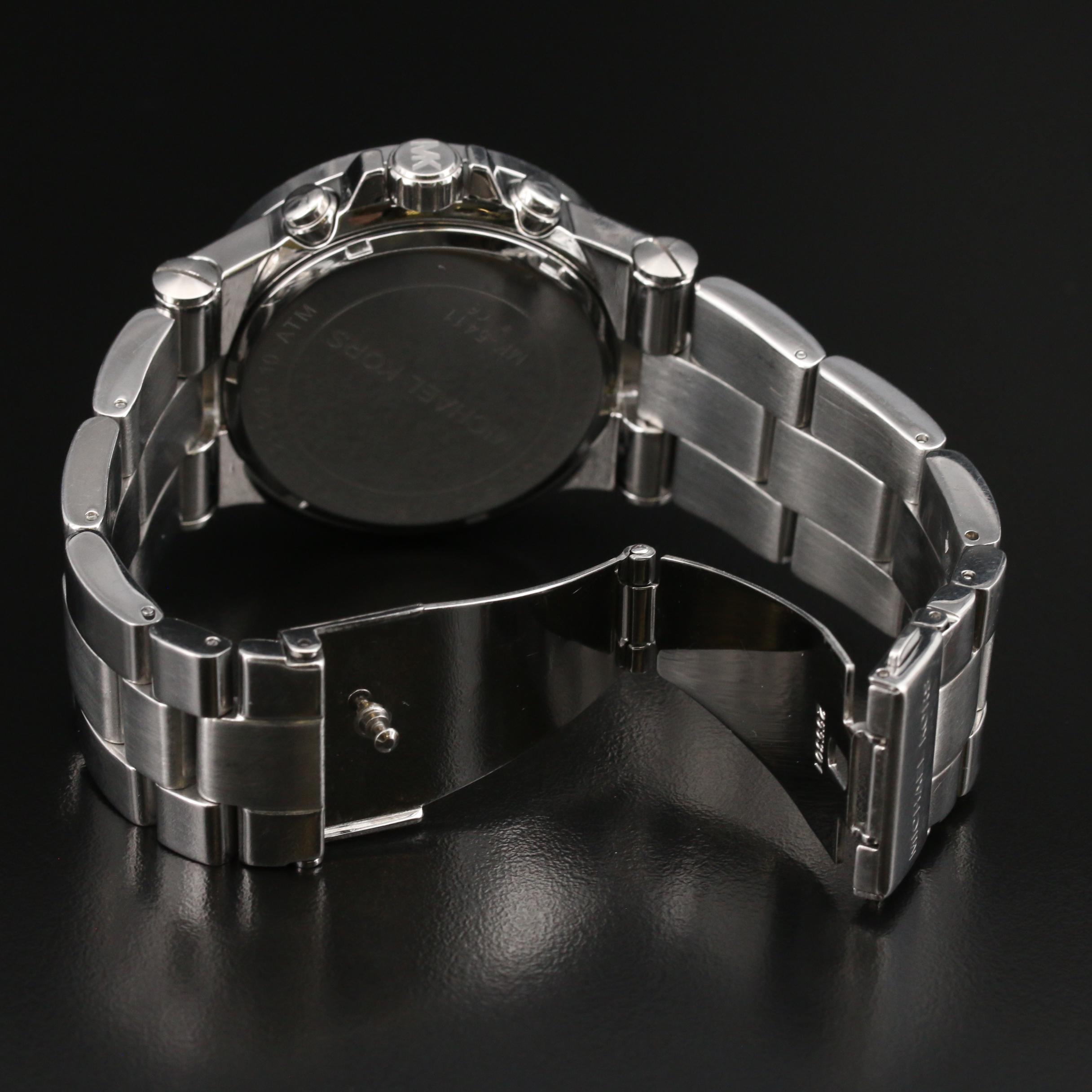 Michael Kors "Dylan Glitz" Stainless Steel Chronograph Quartz Watch