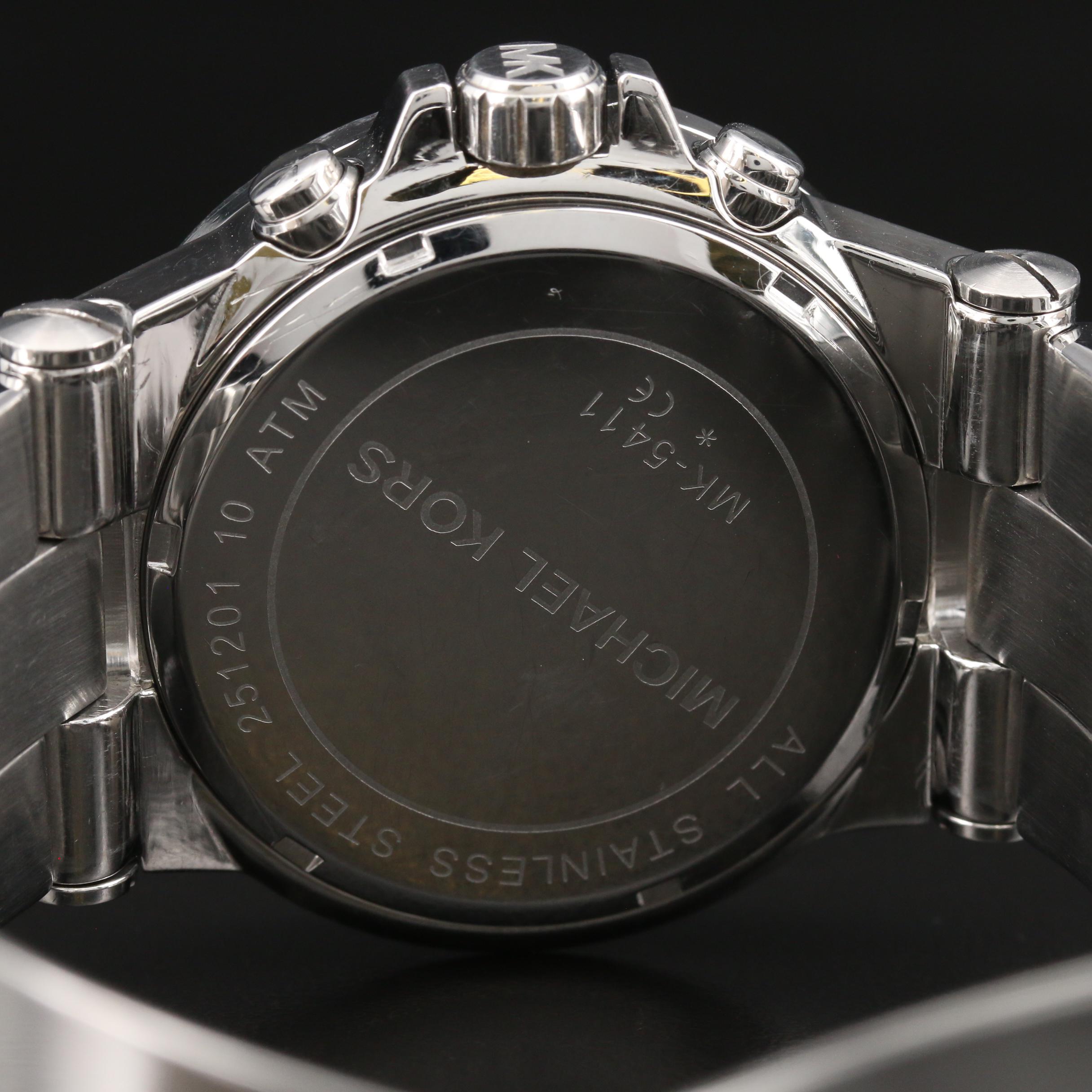 Michael Kors "Dylan Glitz" Stainless Steel Chronograph Quartz Watch