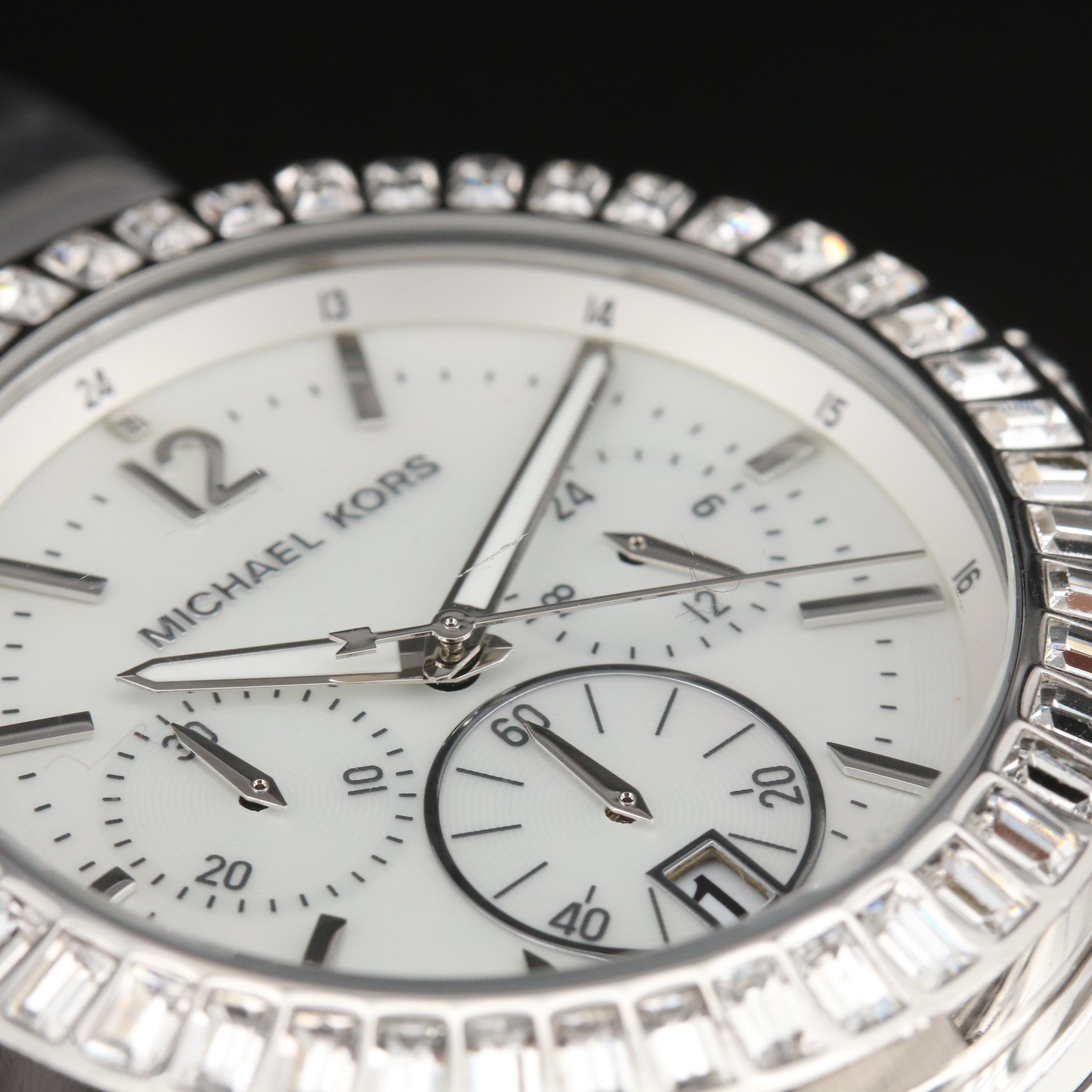 Michael Kors "Dylan Glitz" Stainless Steel Chronograph Quartz Watch