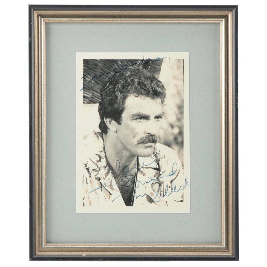 Tom Selleck Signed and Personalized Framed Celebrity Photograph, 1980s