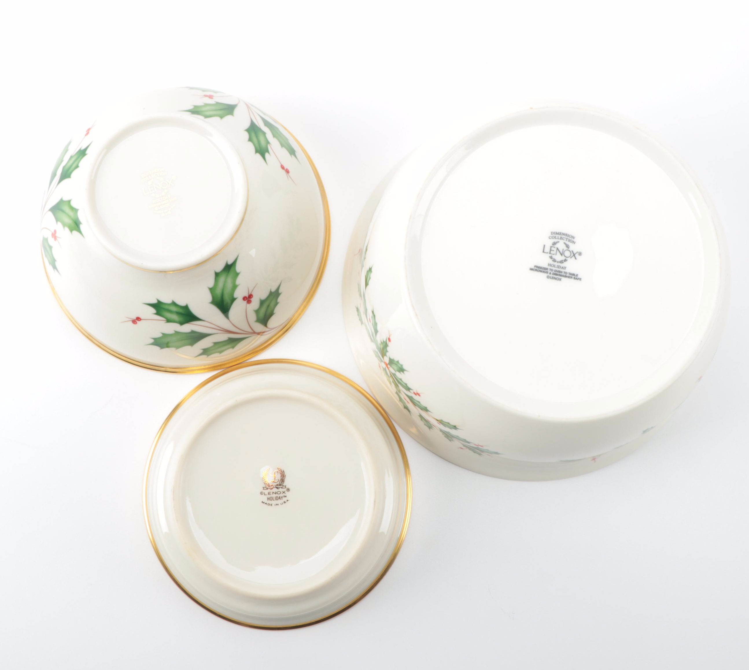 Lenox "Holiday" Porcelain Dinnerware and Table Accessories