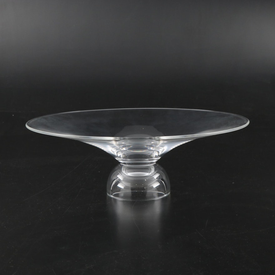 Steuben Art Glass "Shallow" Centerpiece Bowl, Mid to Late 20th Century