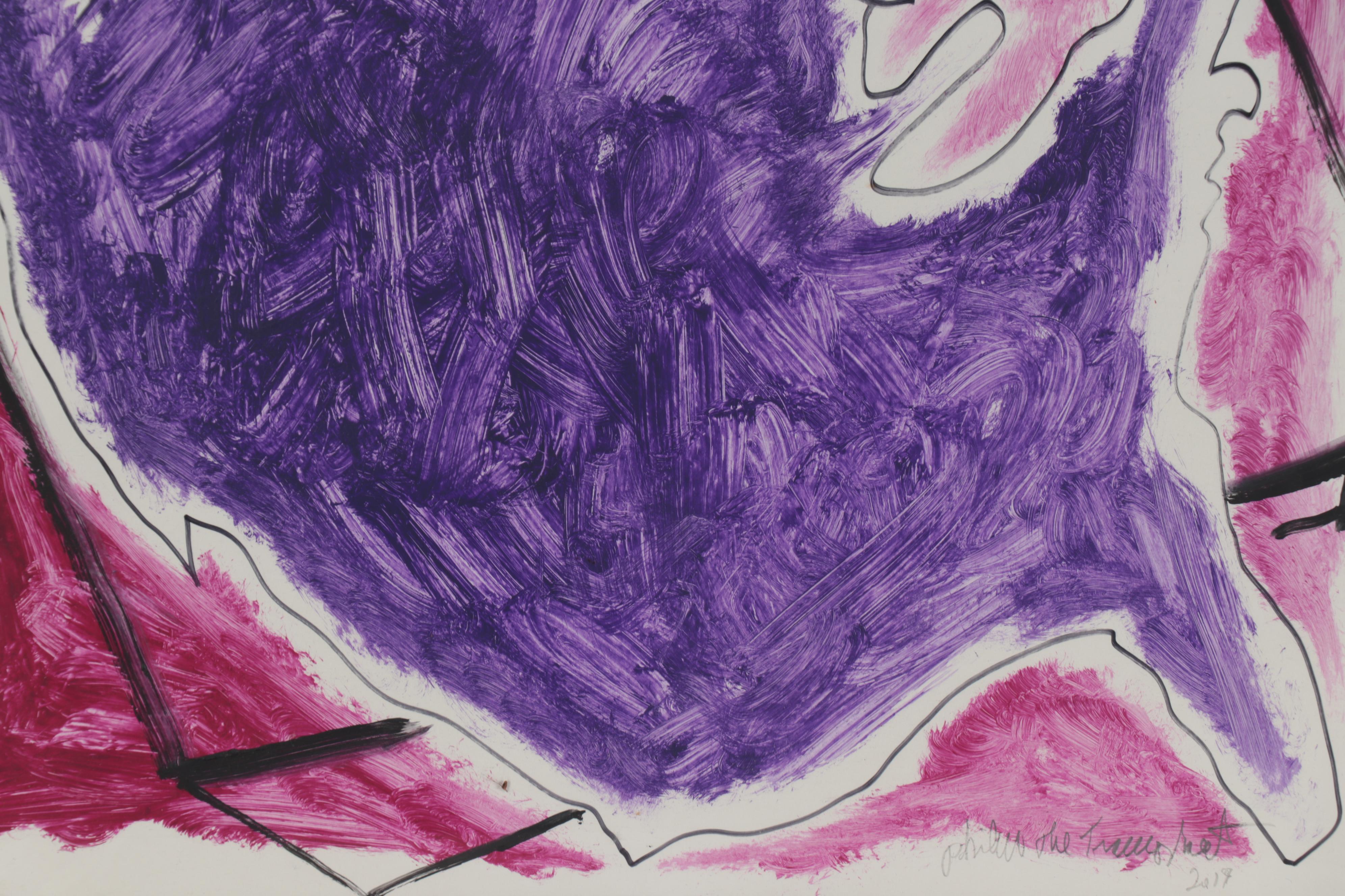 Philip the Transplant Abstract Mixed Media Painting of United States of America