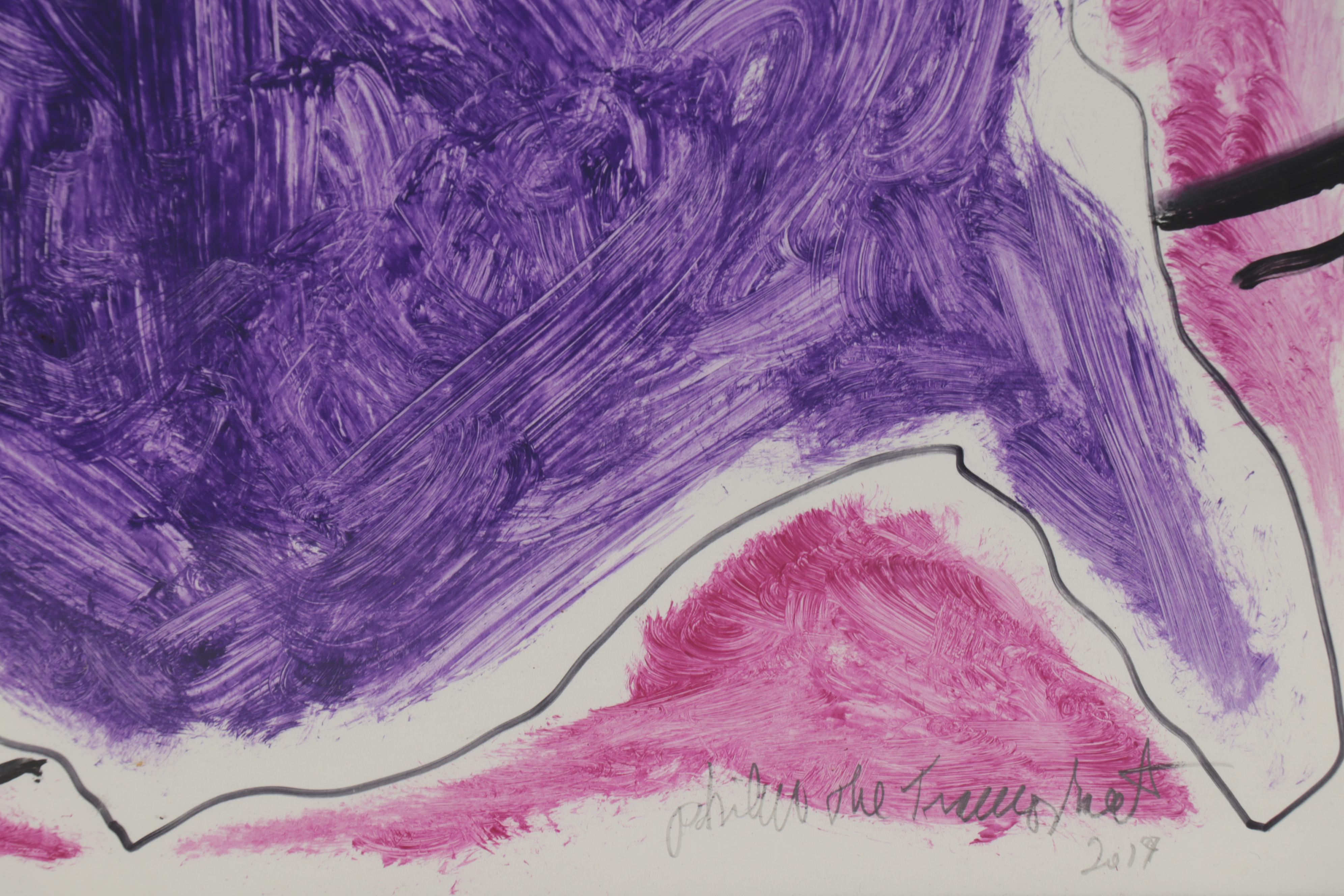 Philip the Transplant Abstract Mixed Media Painting of United States of America