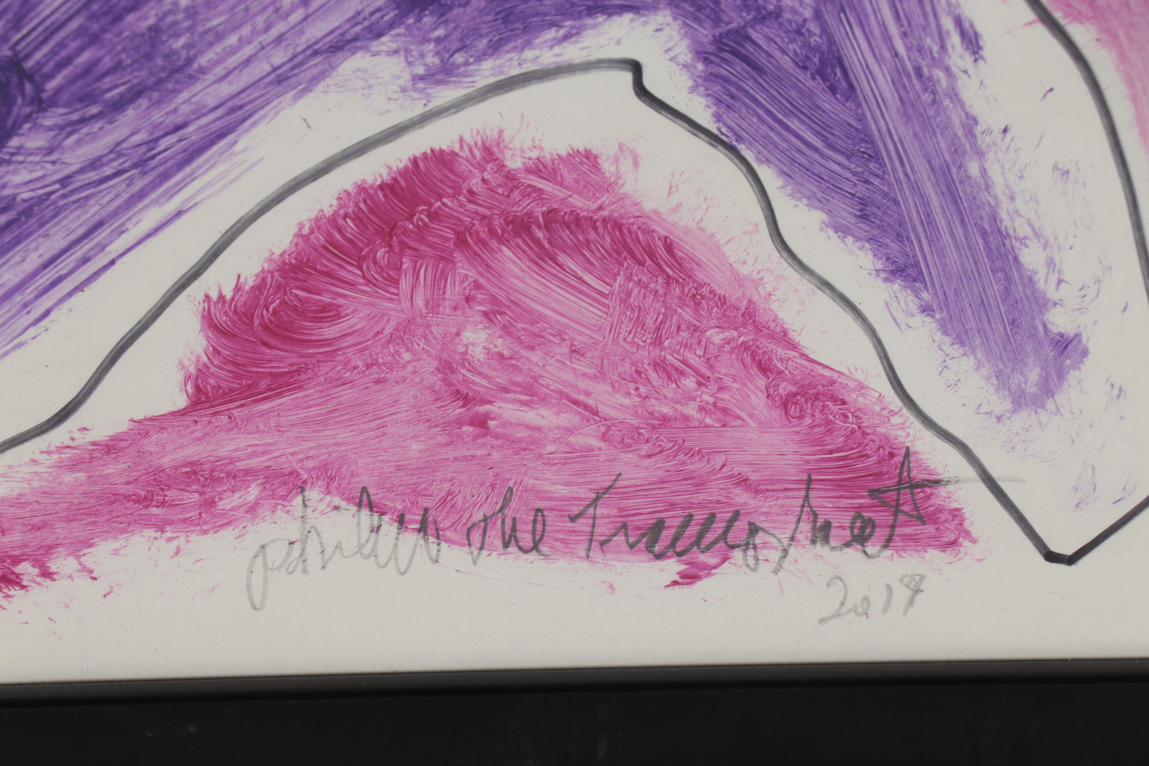 Philip the Transplant Abstract Mixed Media Painting of United States of America