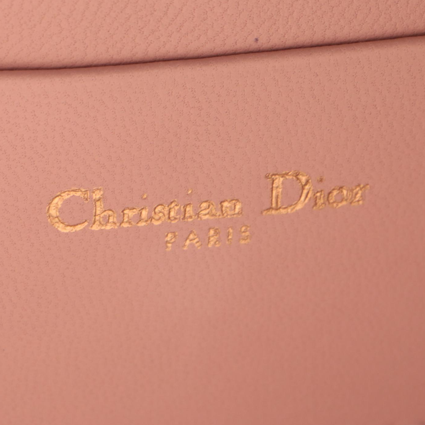 Christian Dior Lady Dior Small Camera Pouch in Brass Studded Blush Pink Leather