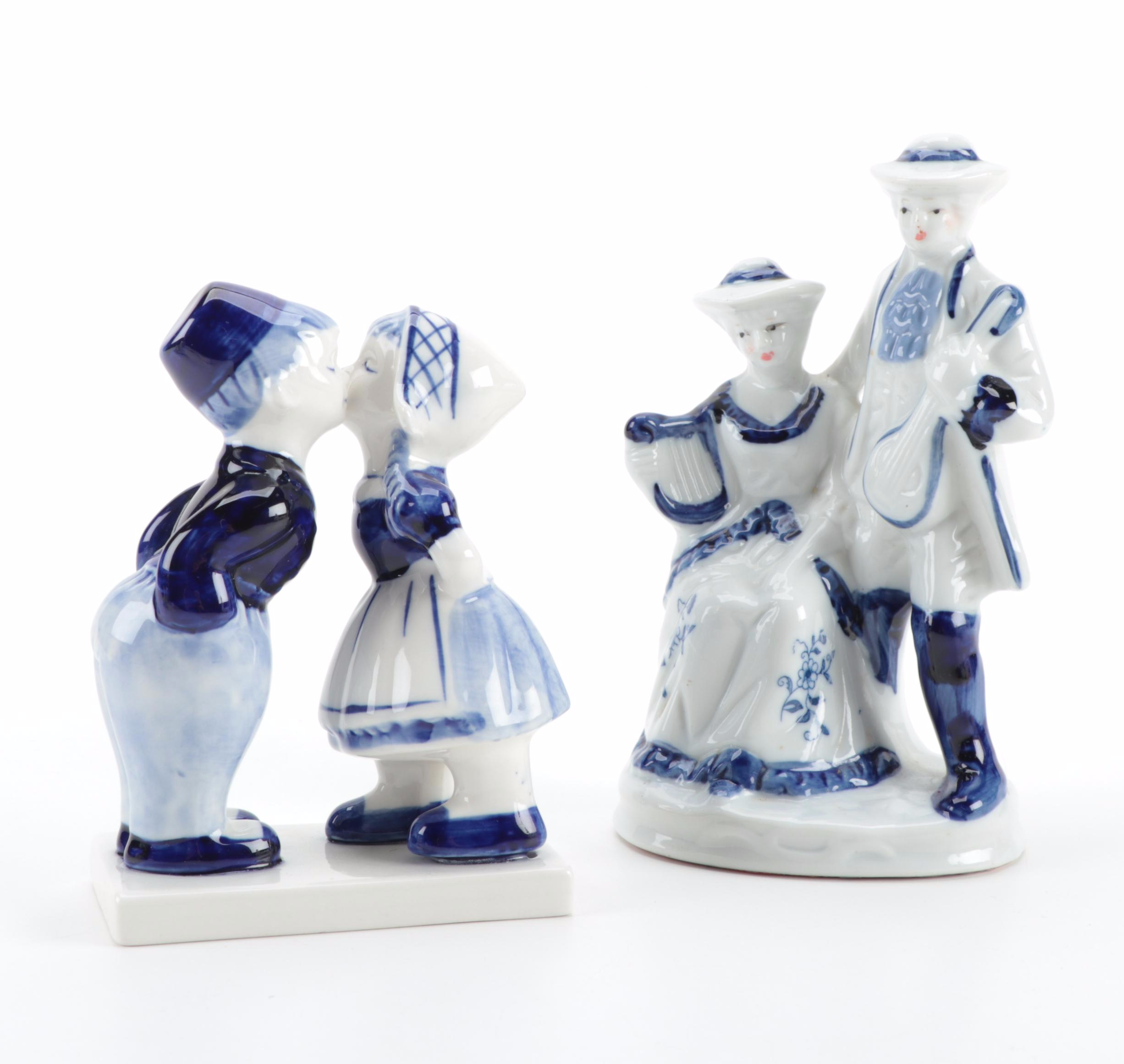 Blue Onion Style and Other Blue and White Porcelain Tableware, 20th Century