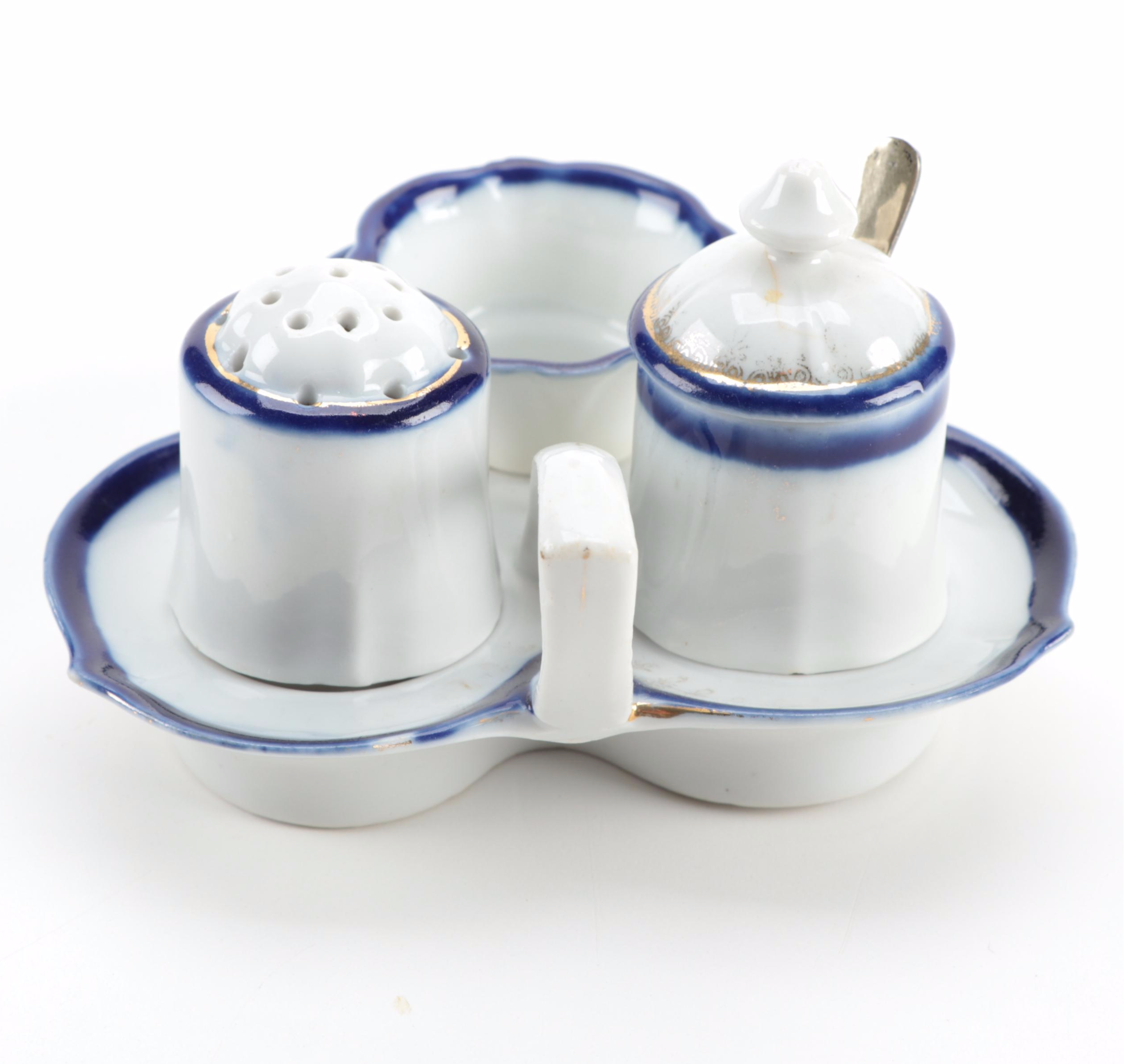 Blue Onion Style and Other Blue and White Porcelain Tableware, 20th Century