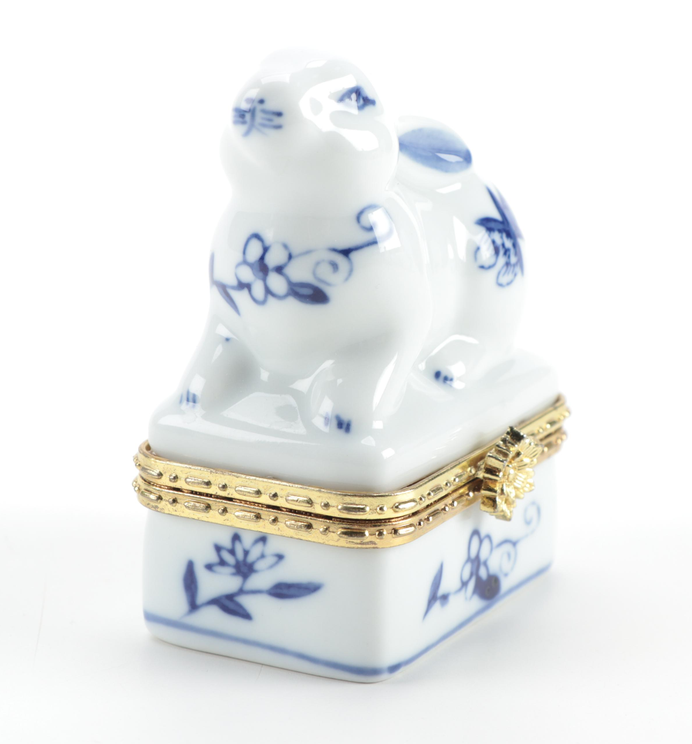 Blue Onion Style and Other Blue and White Porcelain Tableware, 20th Century