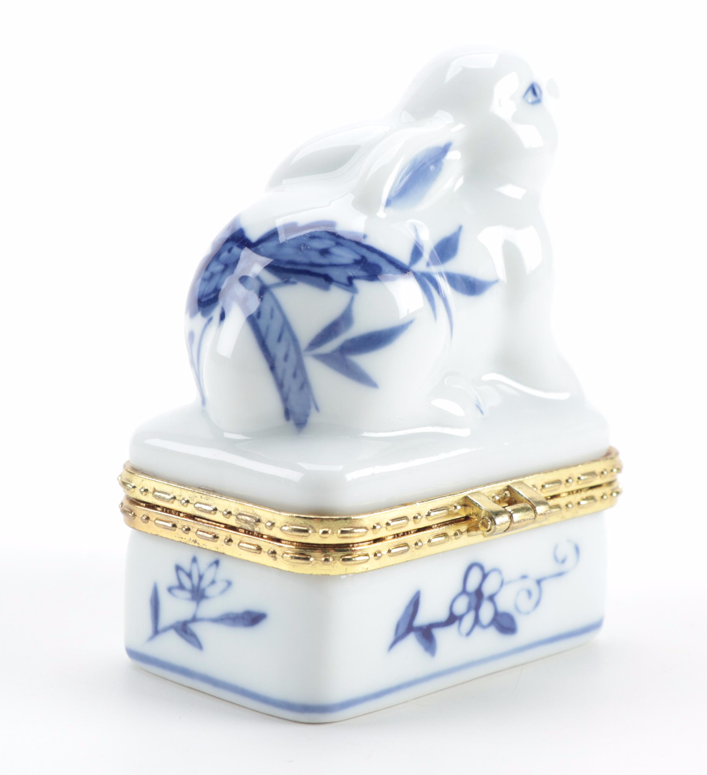 Blue Onion Style and Other Blue and White Porcelain Tableware, 20th Century