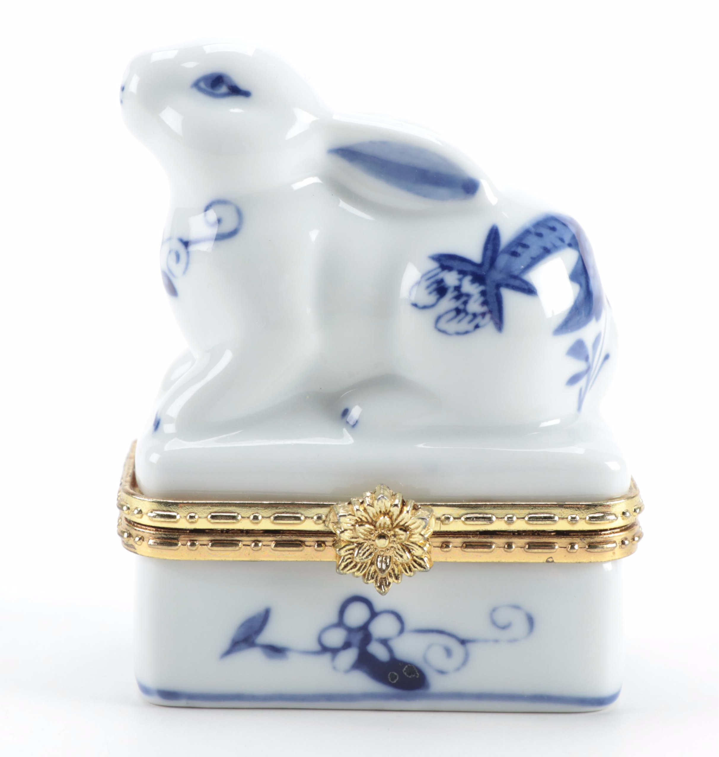 Blue Onion Style and Other Blue and White Porcelain Tableware, 20th Century