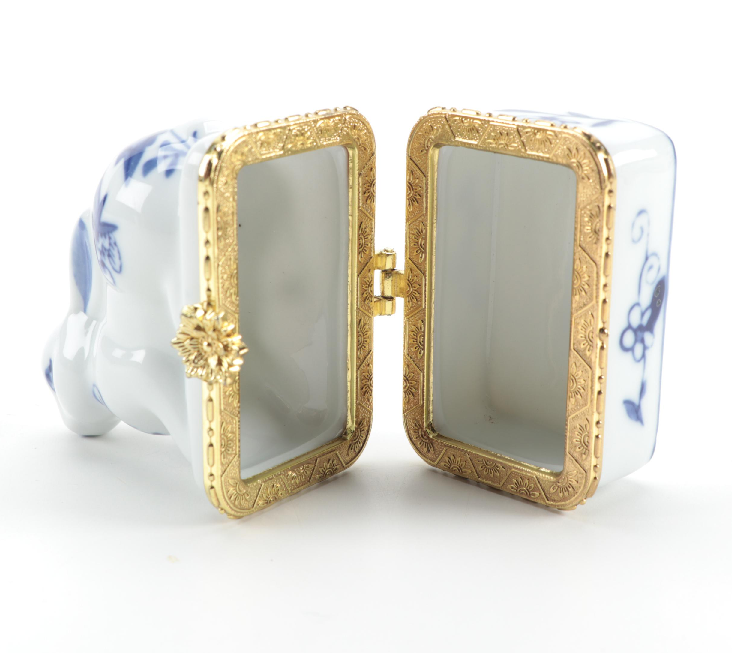 Blue Onion Style and Other Blue and White Porcelain Tableware, 20th Century