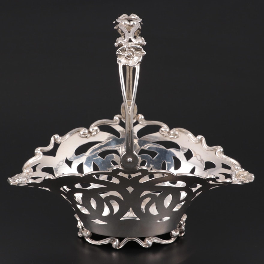 William B. Kerr Art Nouveau Sterling Silver Basket, Late 19th/Early 20th Century