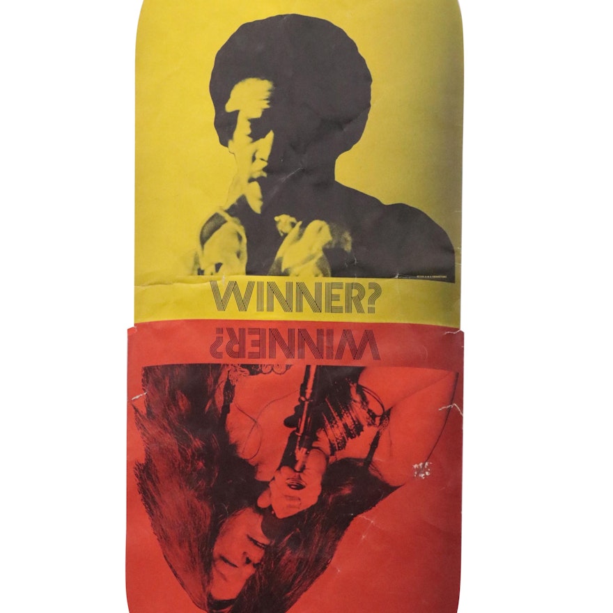 Janis Joplin and Jimi Hendrix Anti-Drug Halftone Poster "Winner? Winner?," 1970