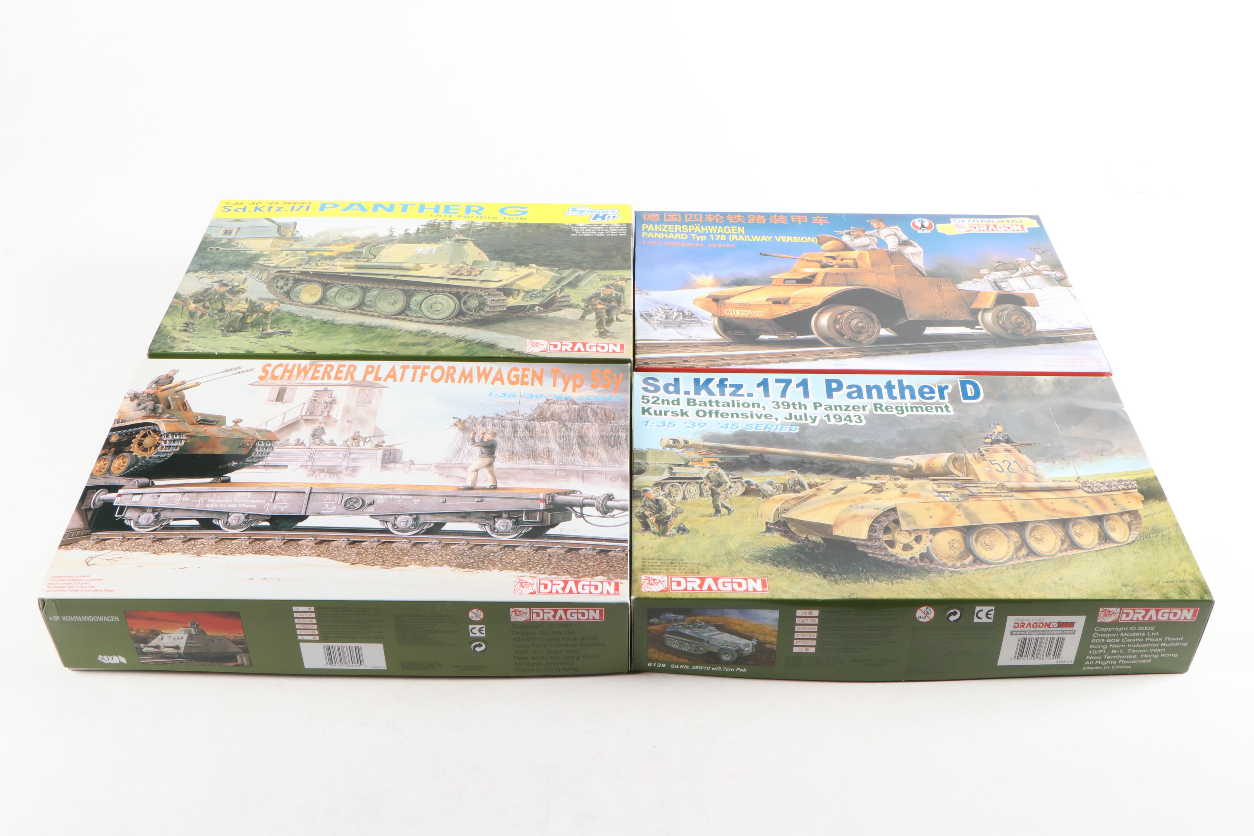 Dragon Unassembled WWII German Tank and Other Military Vehicles Model Kits