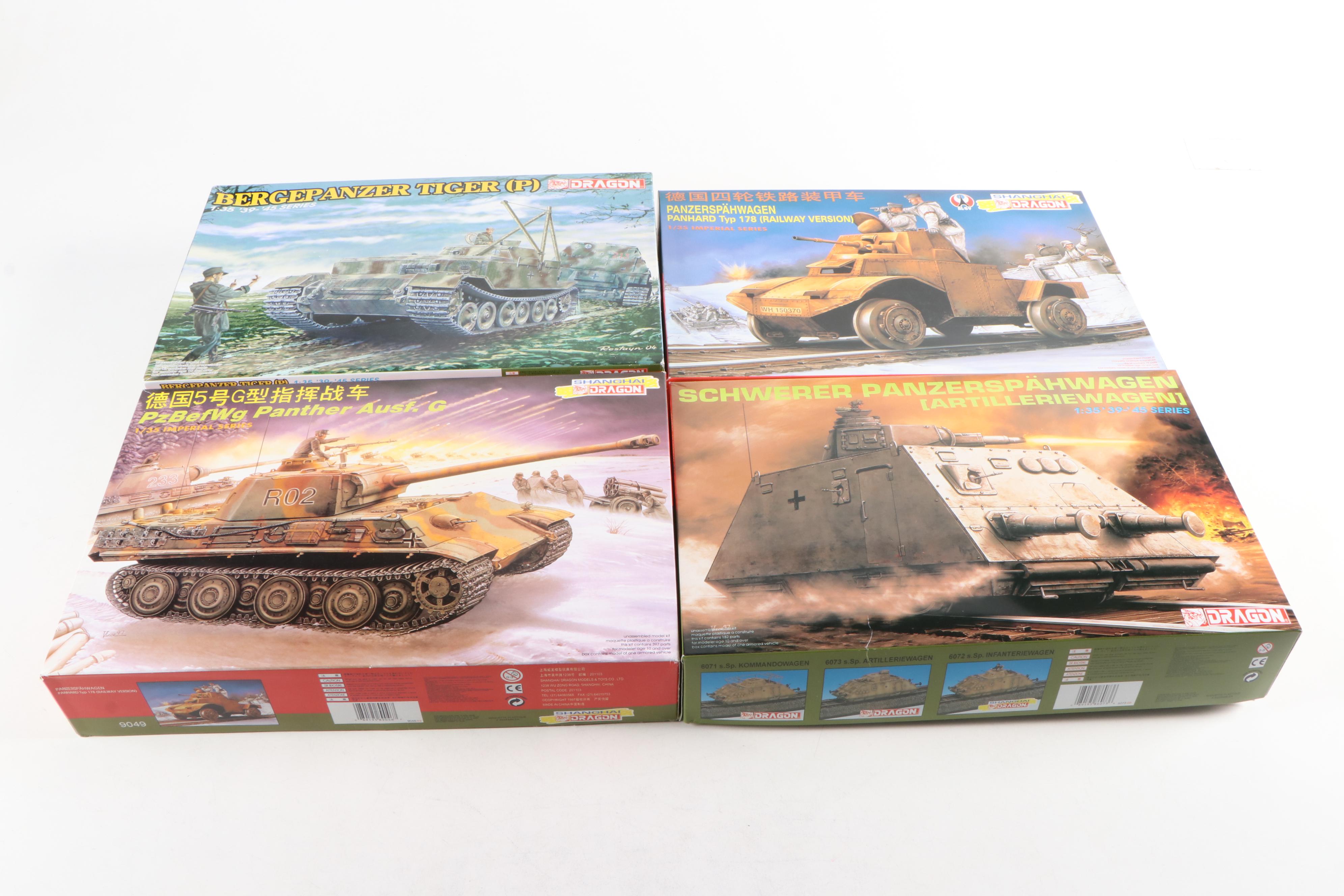 Dragon Unassembled WWII German Tank and Other Military Vehicles Model Kits