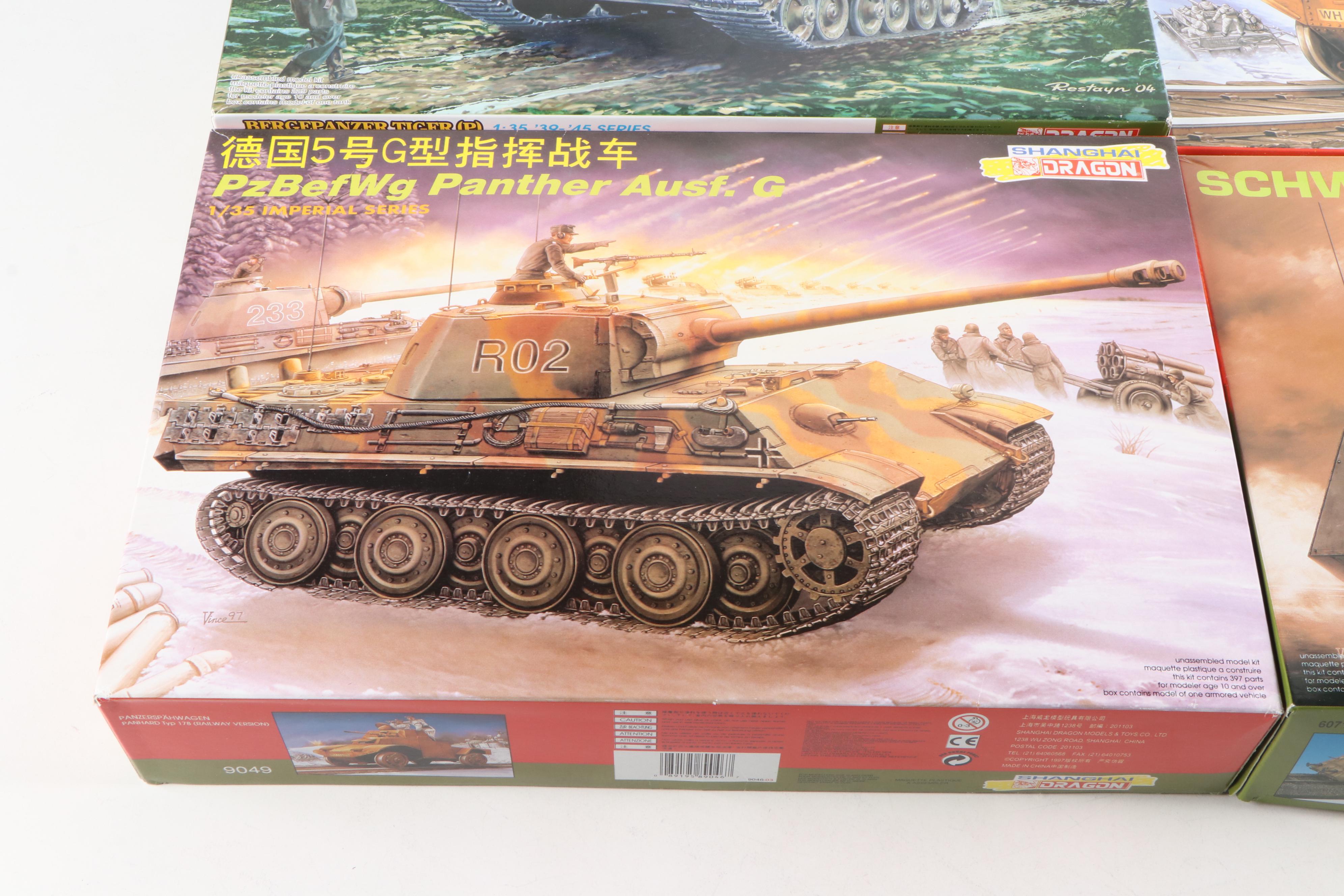 Dragon Unassembled WWII German Tank and Other Military Vehicles Model Kits