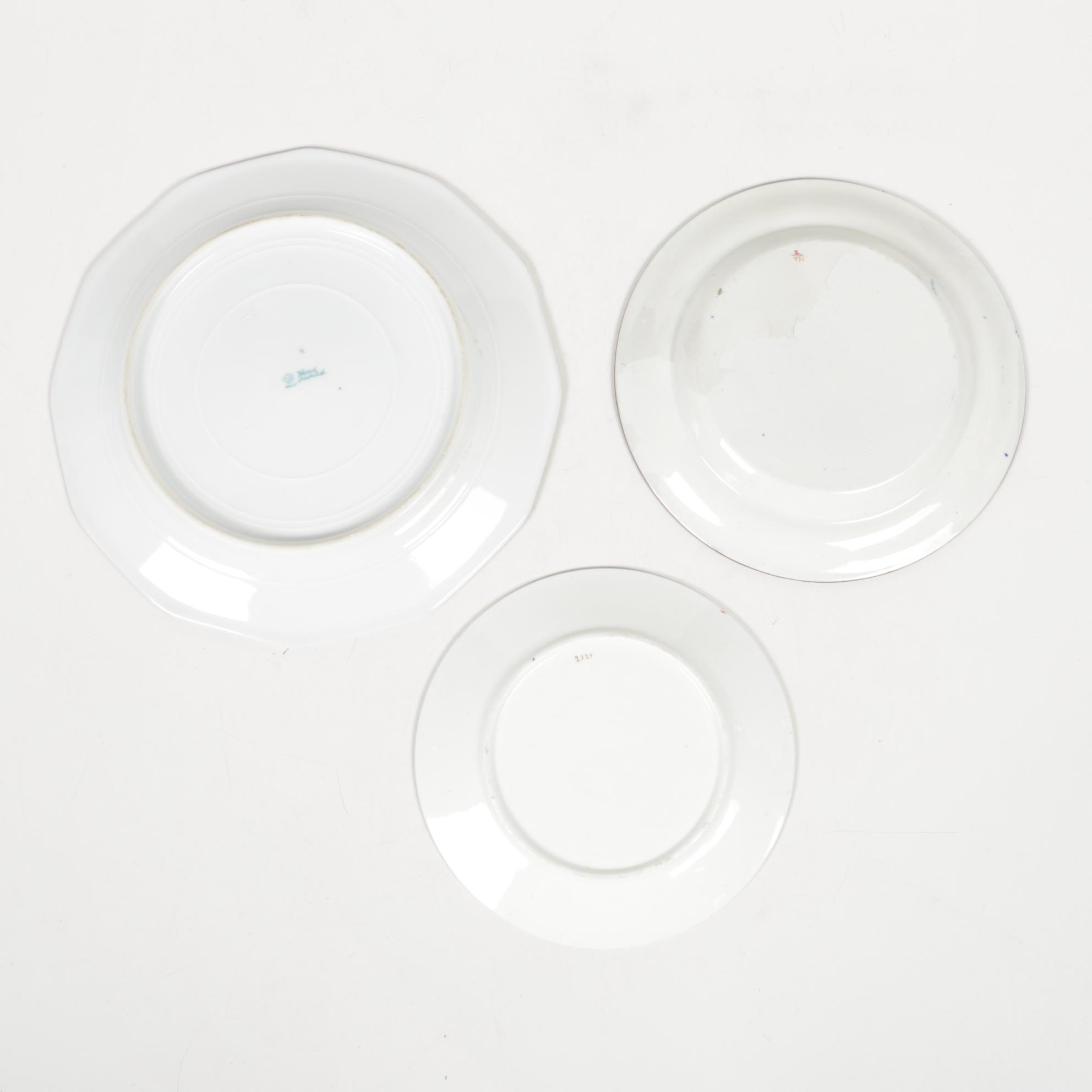 Frank M. Whiting Glass and Sterling Silver Compote with Porcelain Tableware