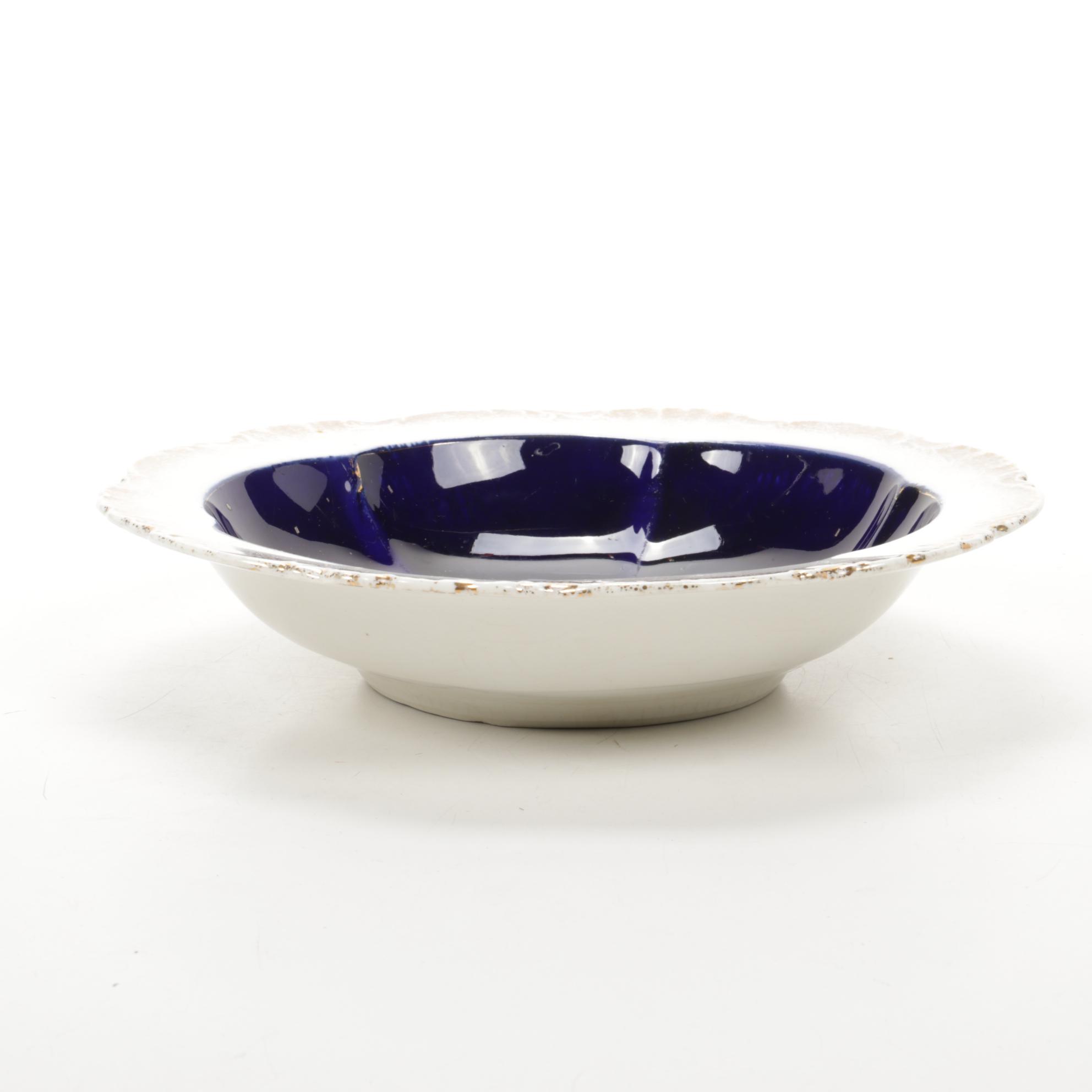 Frank M. Whiting Glass and Sterling Silver Compote with Porcelain Tableware