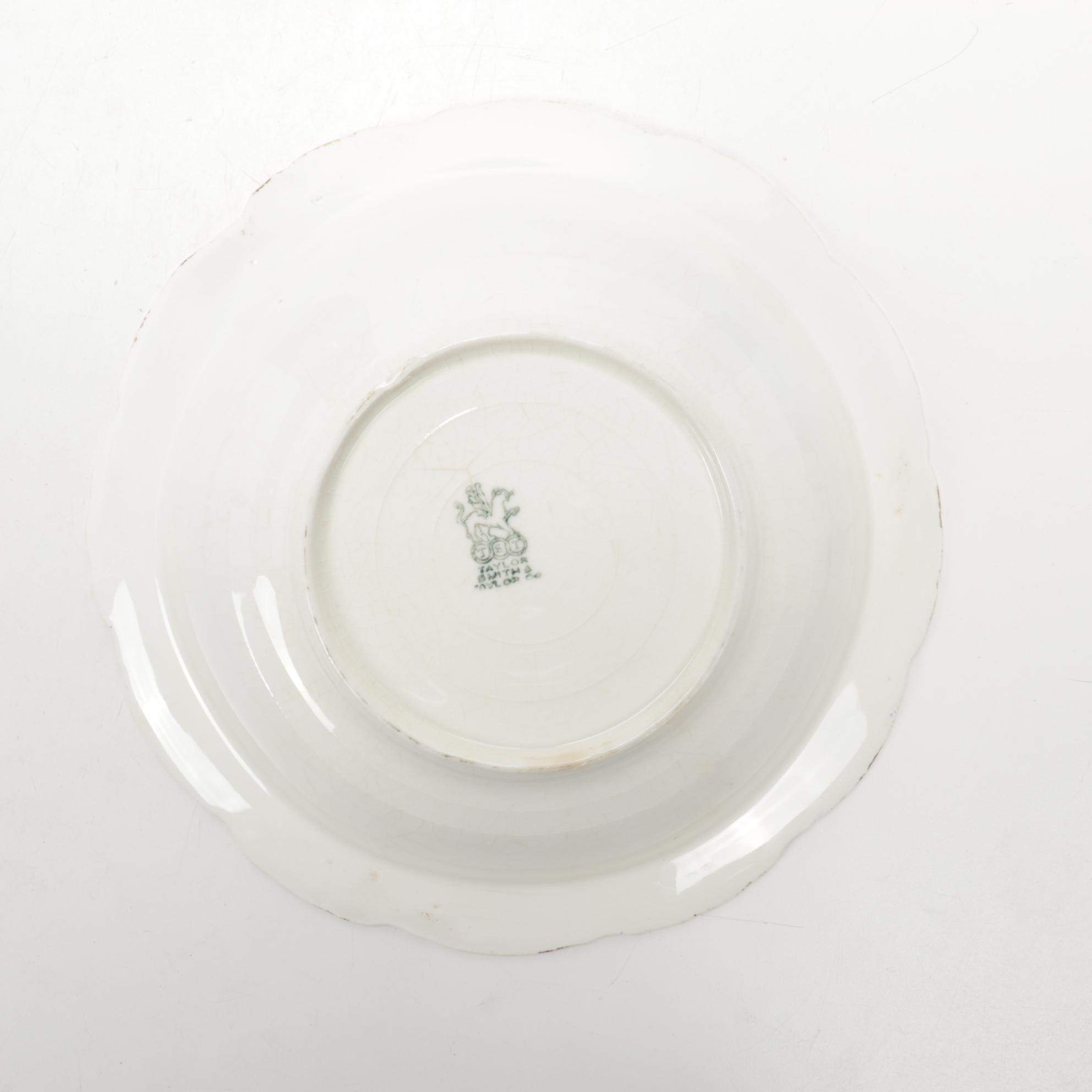 Frank M. Whiting Glass and Sterling Silver Compote with Porcelain Tableware