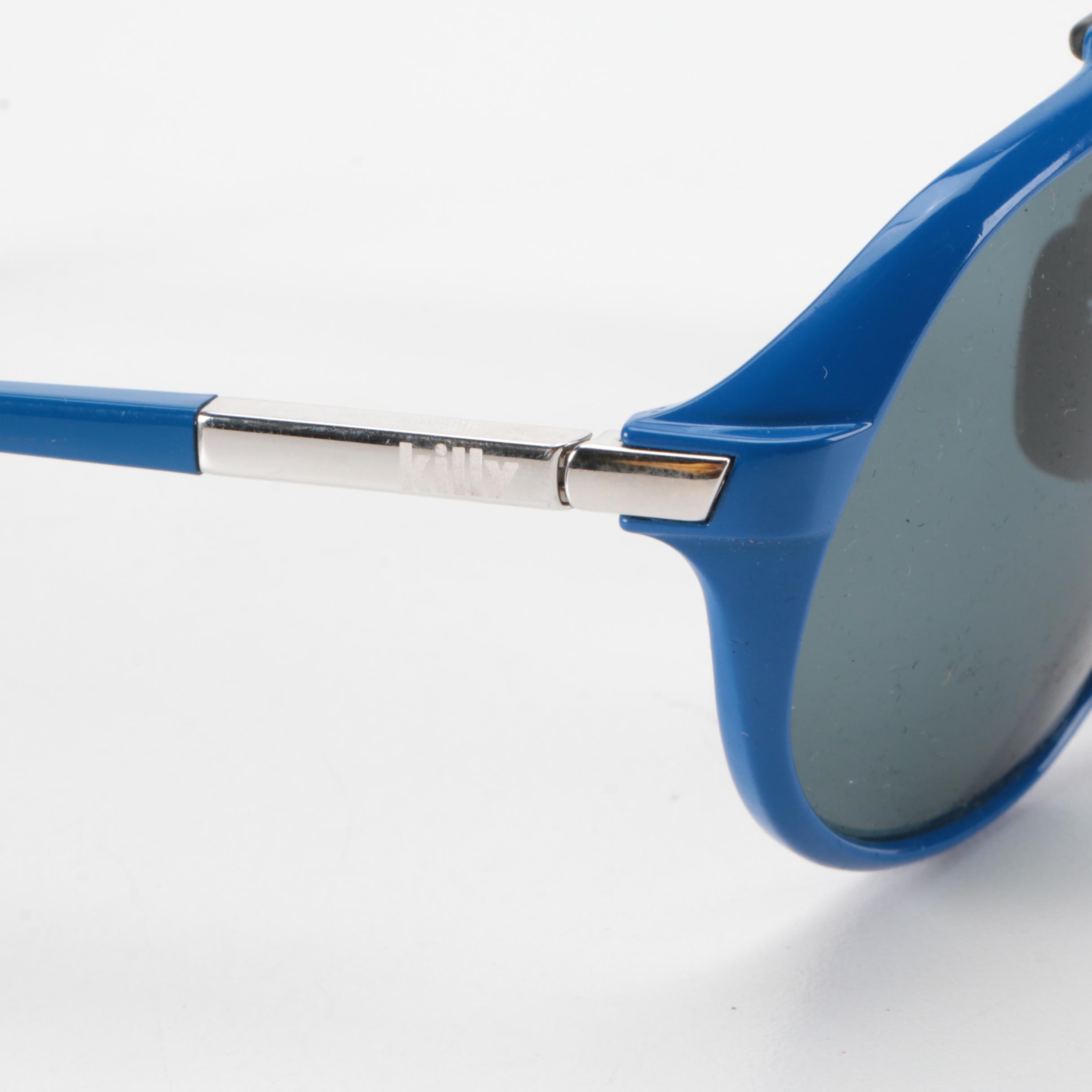 Killy 469 Blue Carbon Fiber Aviator Sunglasses with Case