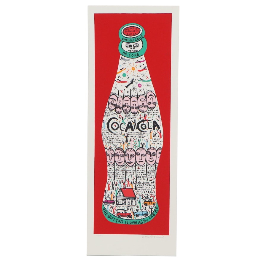 Howard Finster Serigraph "Coke Bottle"