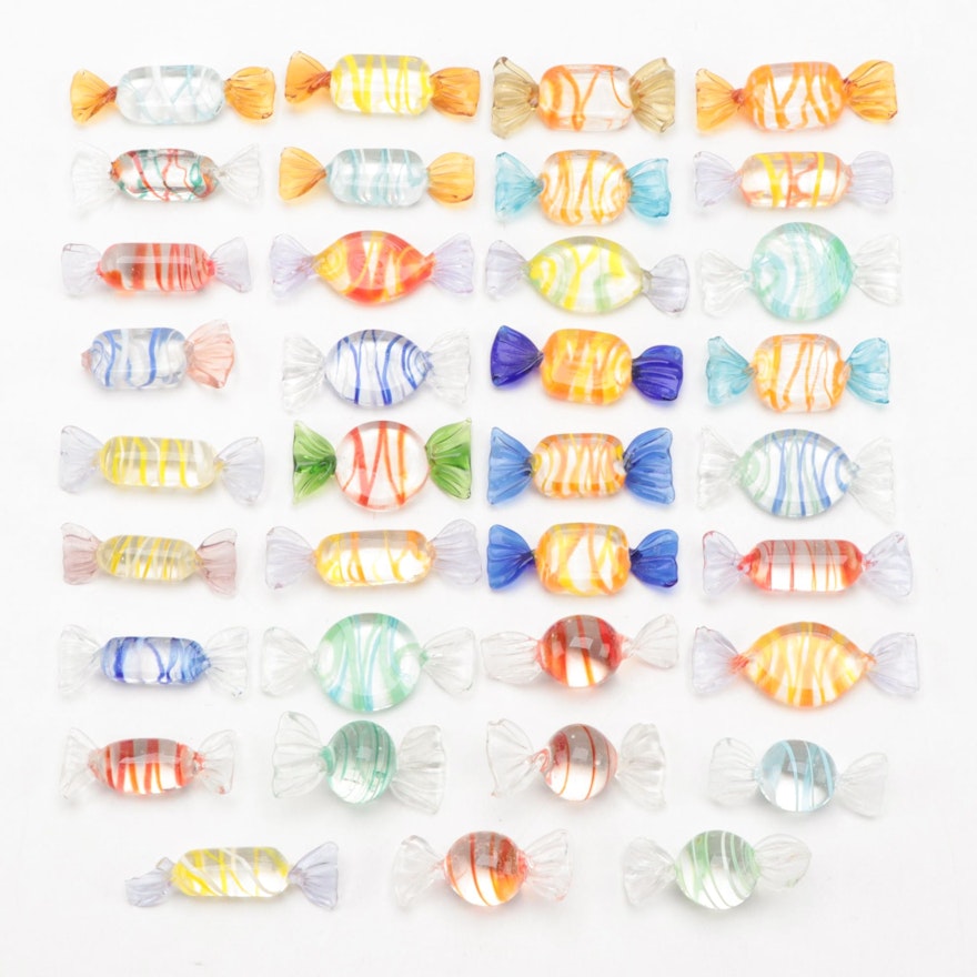 Murano Style Art Glass Candy Figurines