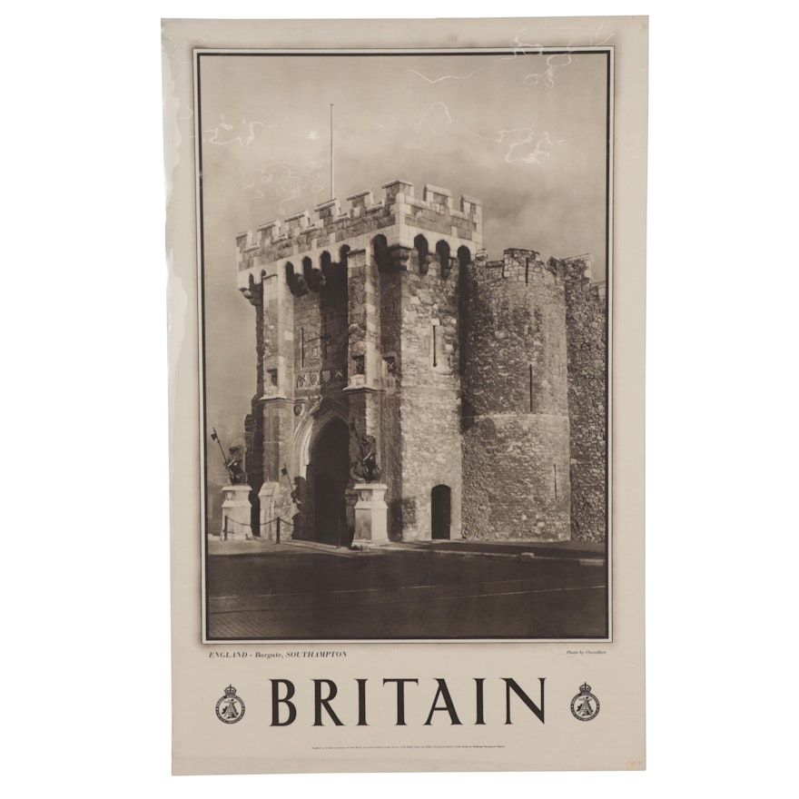 Photogravure Travel Poster for Great Britain "England - Bargate, Southhampton"