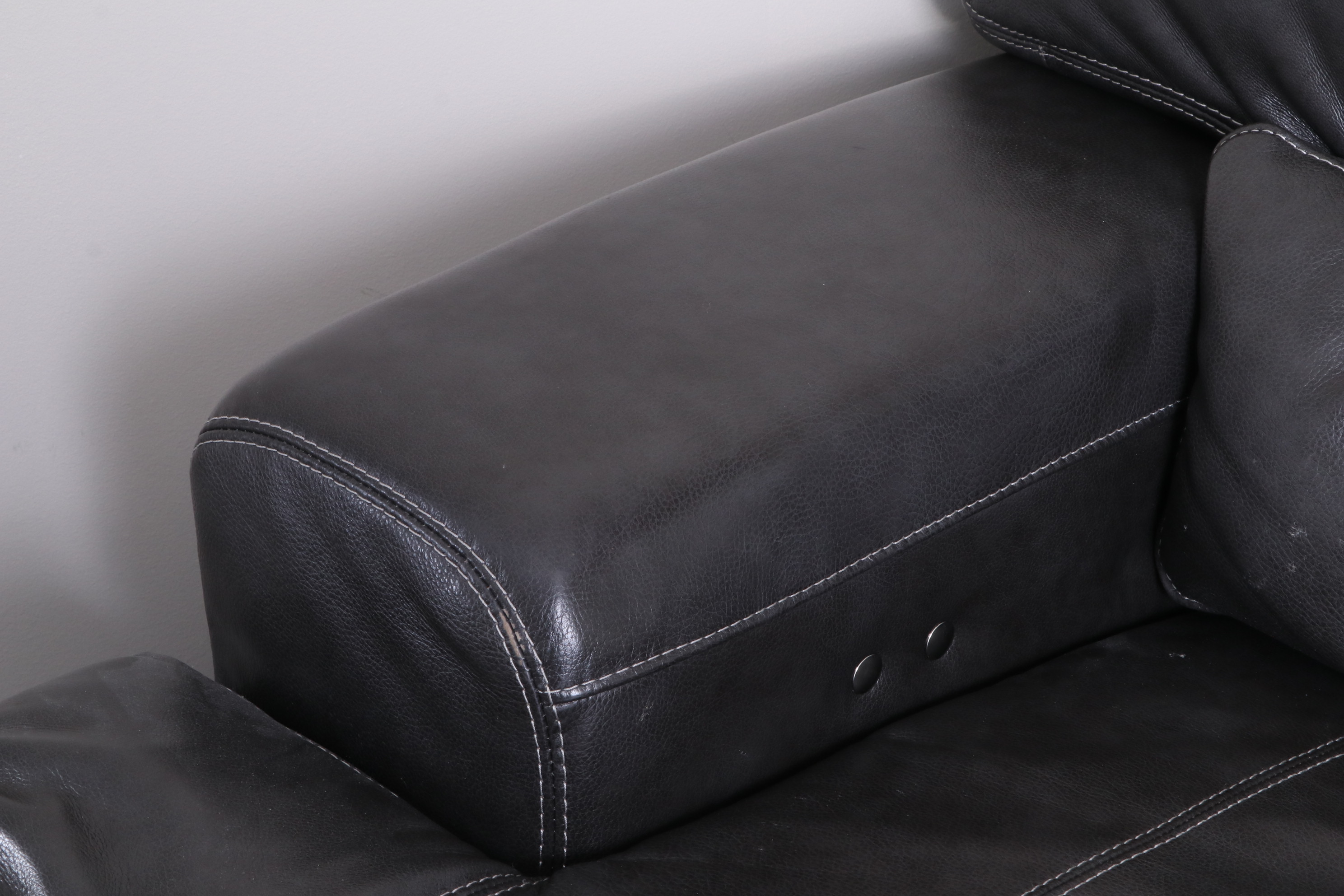 Jiaxing Motion Furniture Charcoal Gray Bonded Leather Reclining Lounge Chair