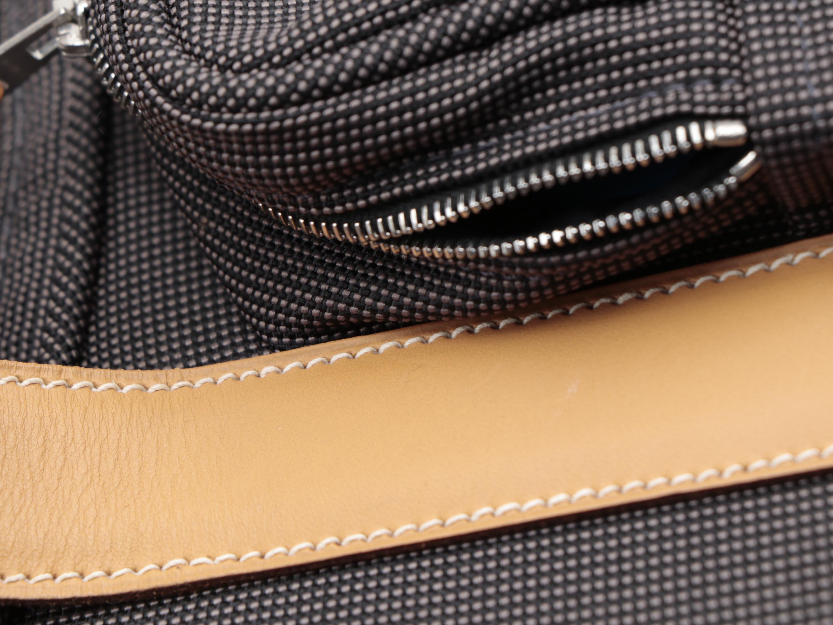 Hermès AIBO Carry Case in Cotton Canvas with Leather Trim