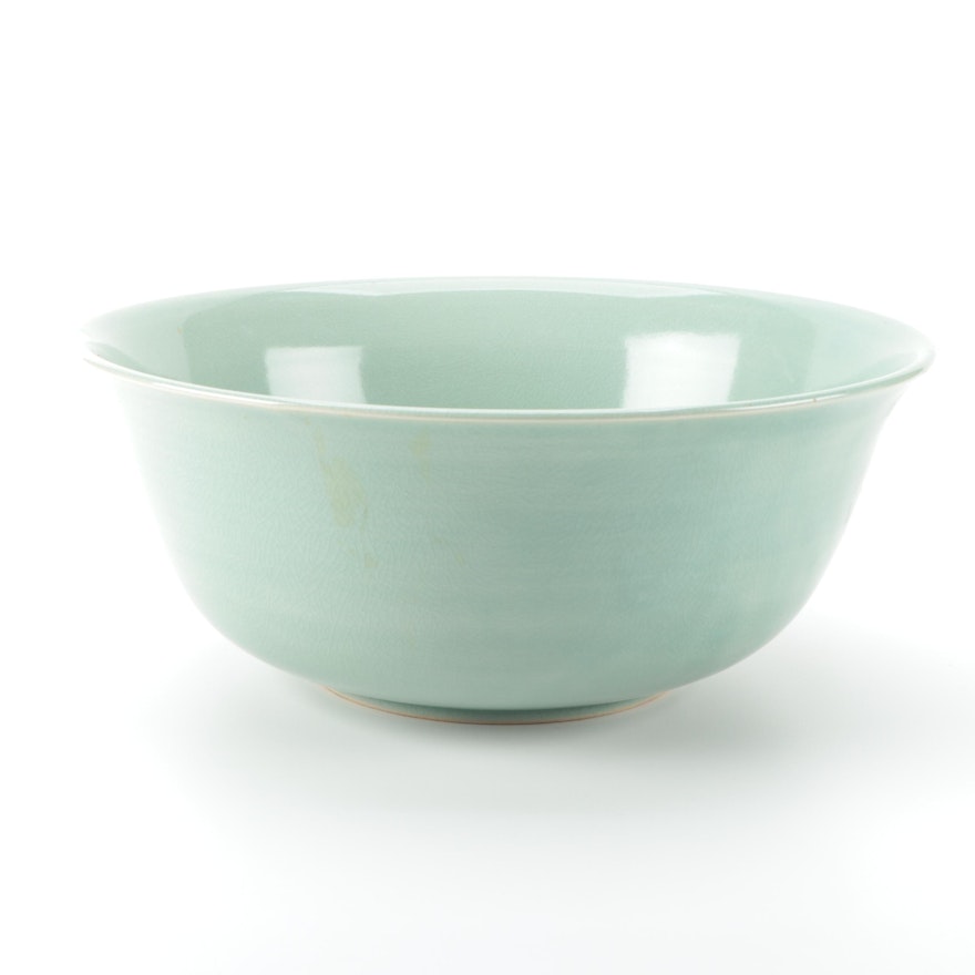 Celadon Glaze Ceramic Centerpiece Bowl