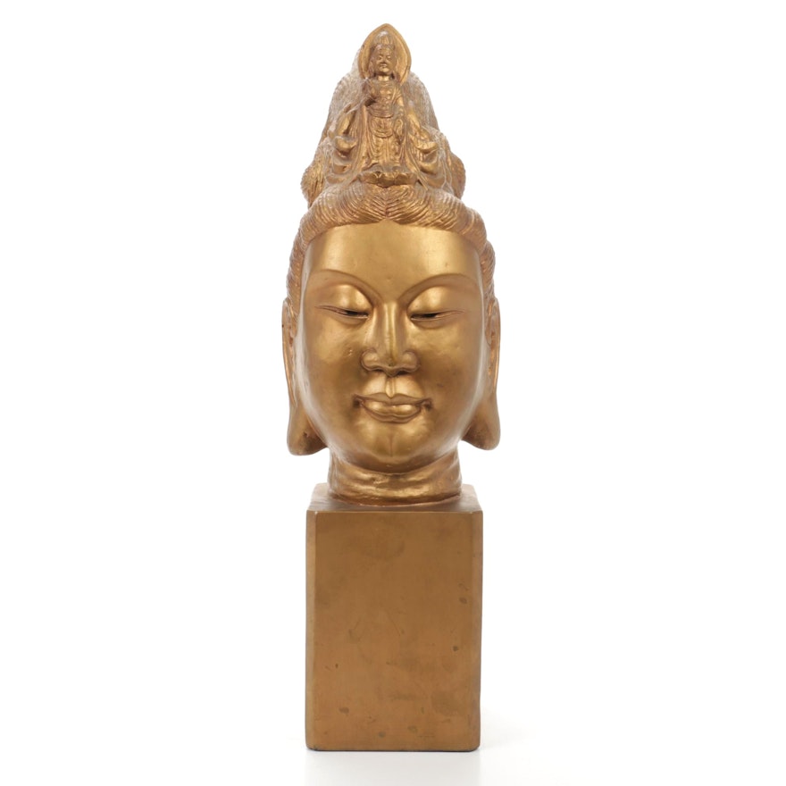 Guanyin Bodhisattva Buddha Bust Composite Sculpture