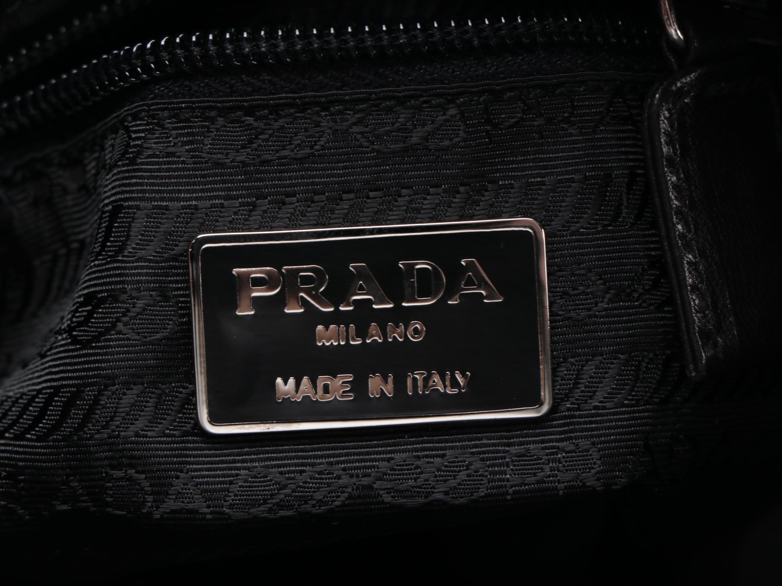 Prada Black Tessuto Chain Strap Shoulder Bag