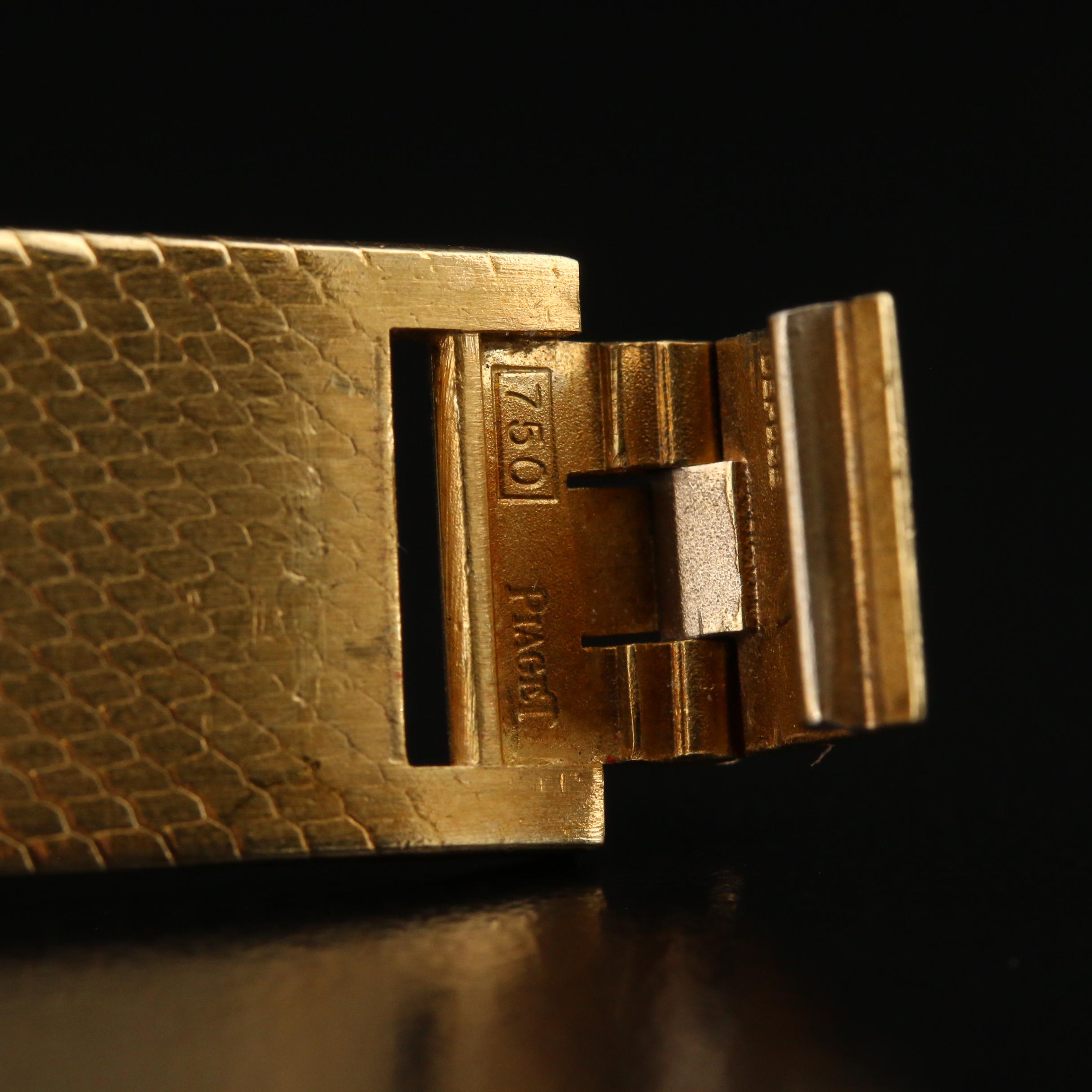 Vintage Piaget Tiger's Eye and 18K Gold Stem Wind Watch