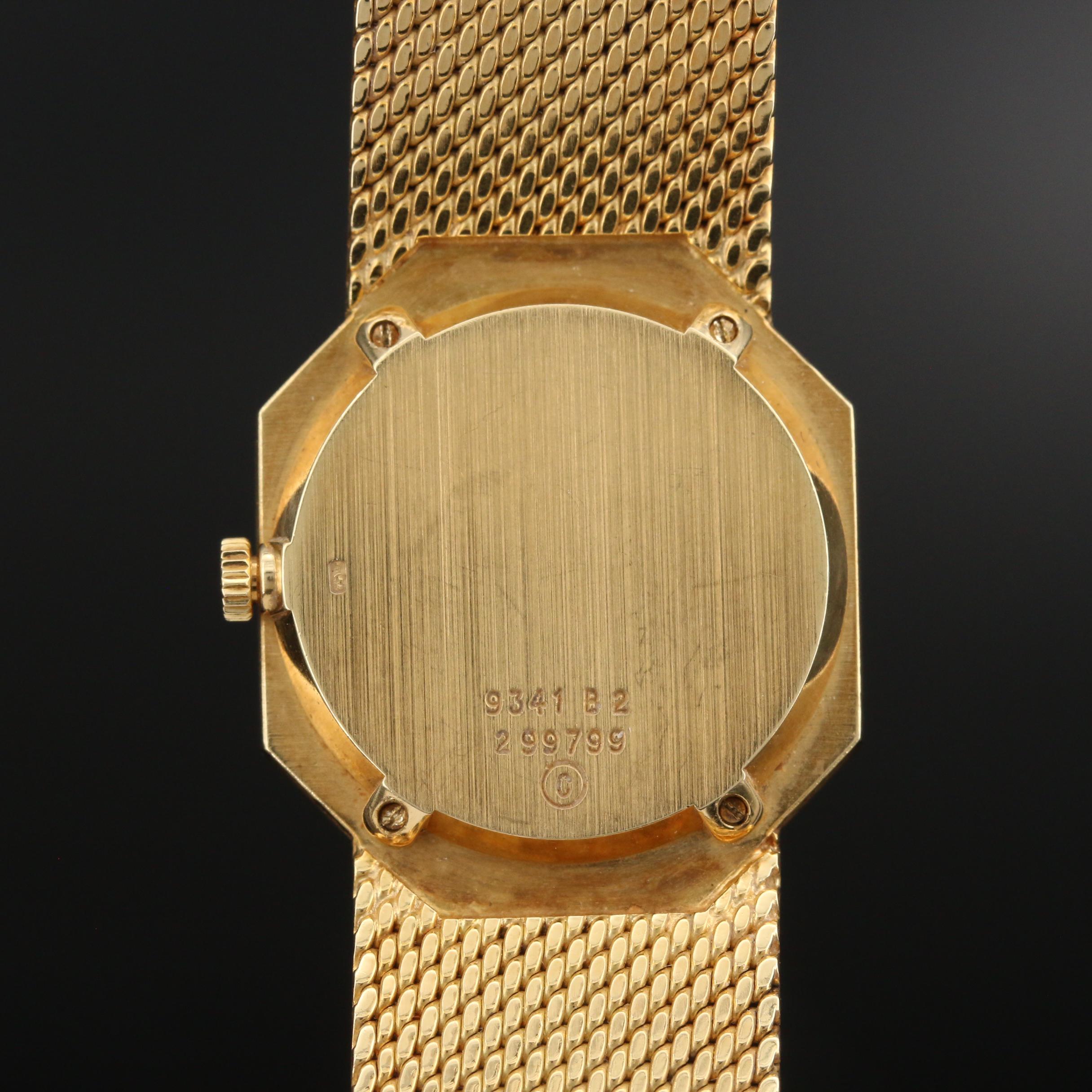 Vintage Piaget Tiger's Eye and 18K Gold Stem Wind Watch