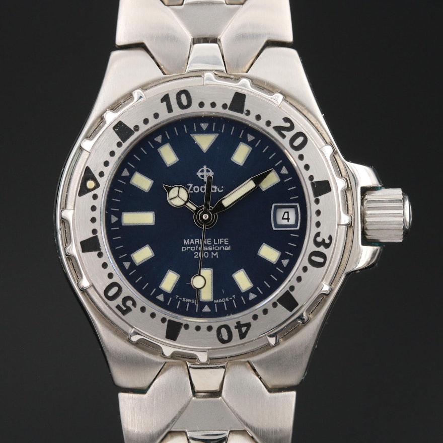 Zodiac "Marine Life" 200M Stainless Steel Wristwatch