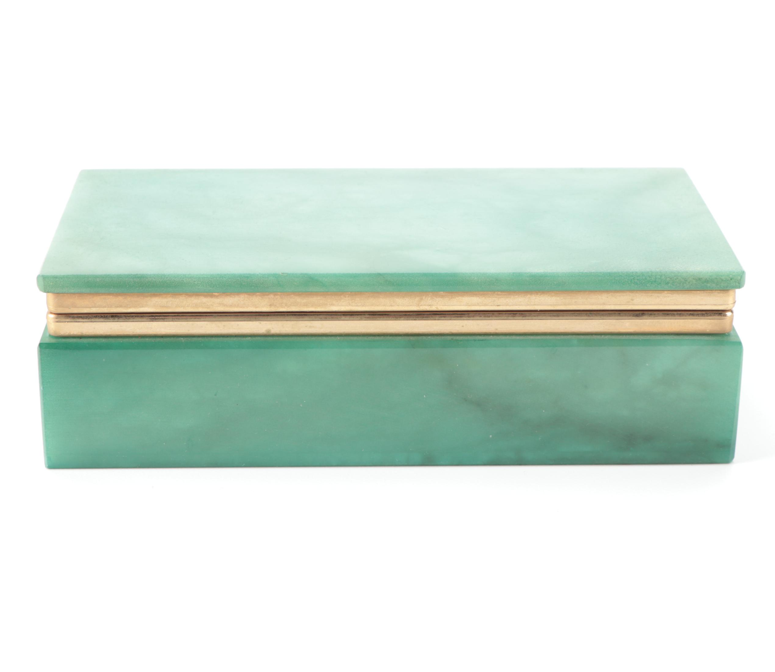 Tiffany & Co. "Manhattan Blue" Porcelain Trinket Box with Alabaster Trinket Box