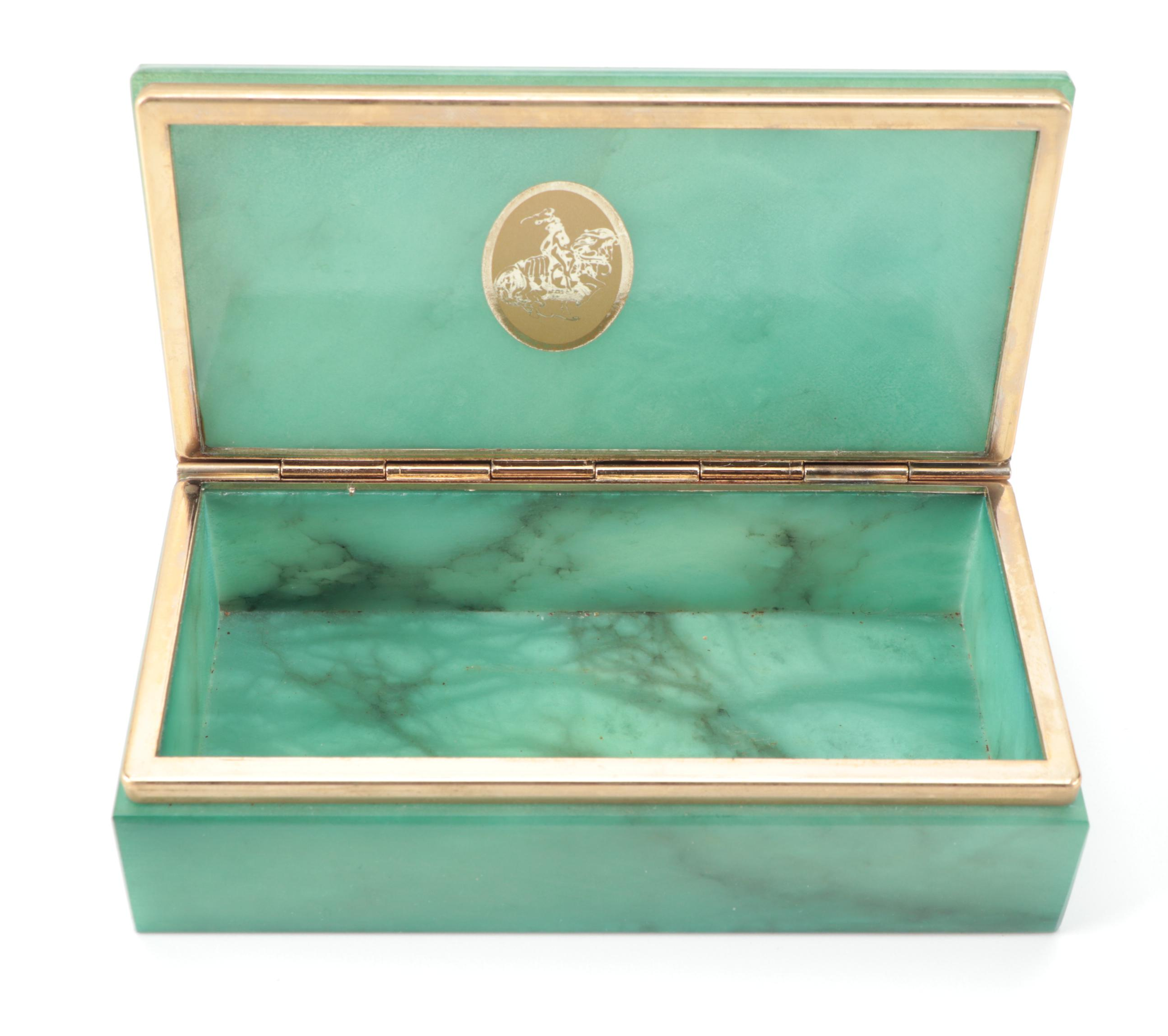 Tiffany & Co. "Manhattan Blue" Porcelain Trinket Box with Alabaster Trinket Box