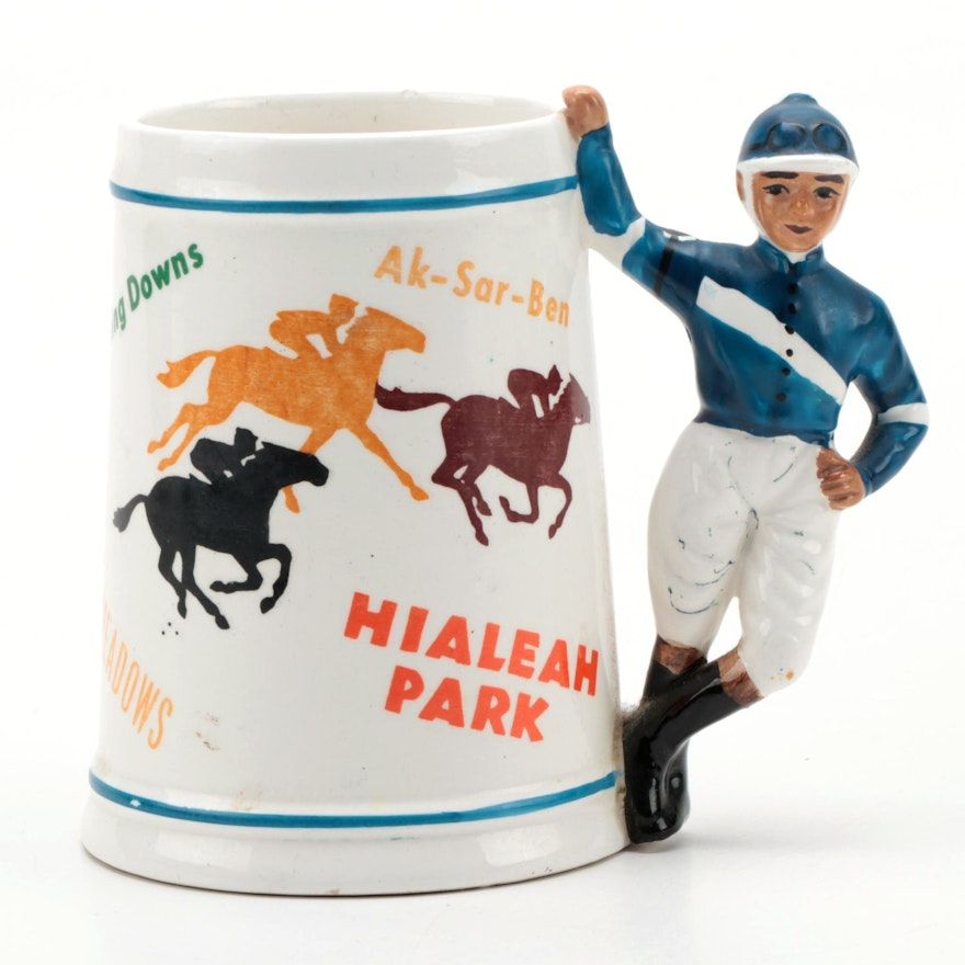 Horse Racing Tracks Decorated Ceramic Mug