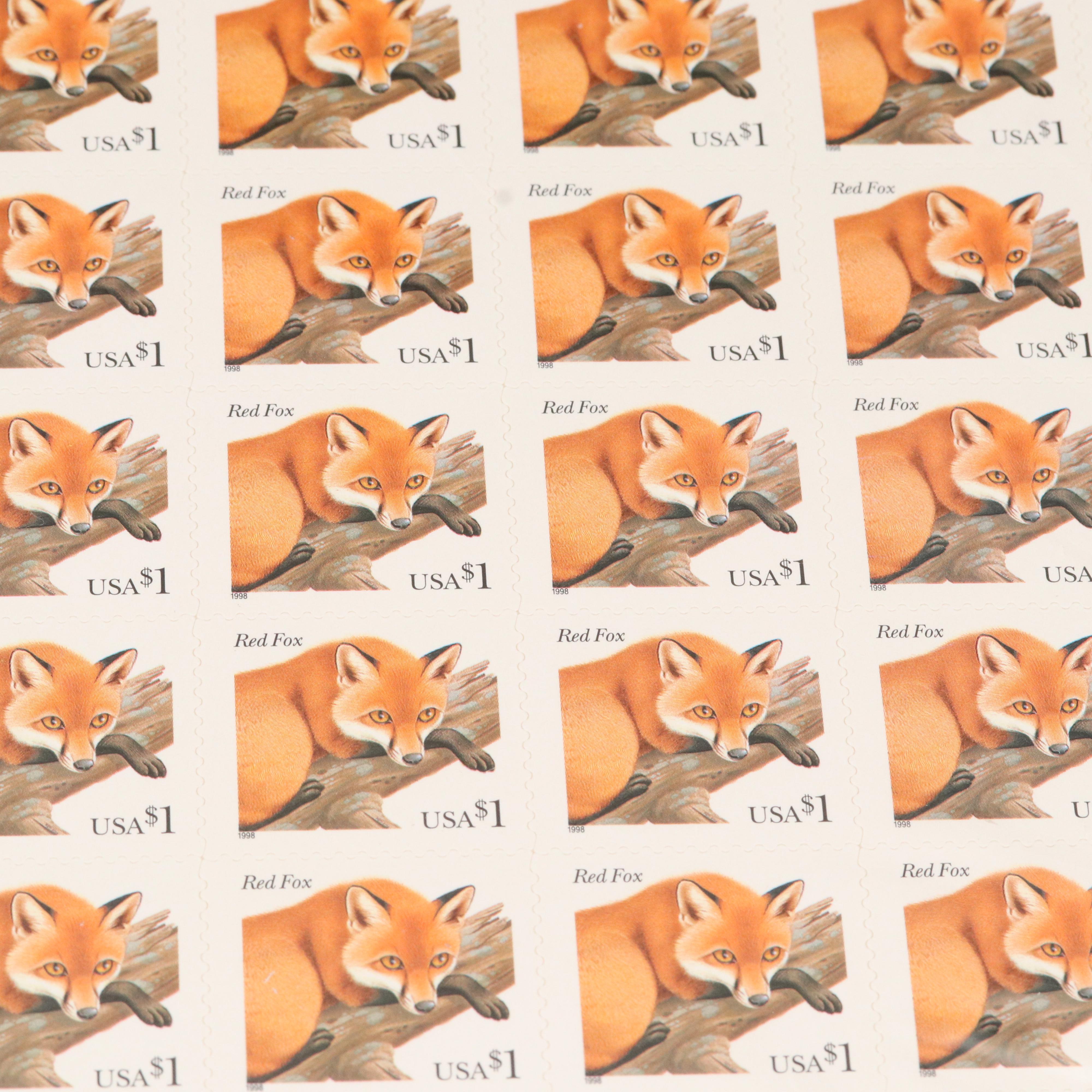 Twenty U.S. Postage Stamp Souvenir Sheets