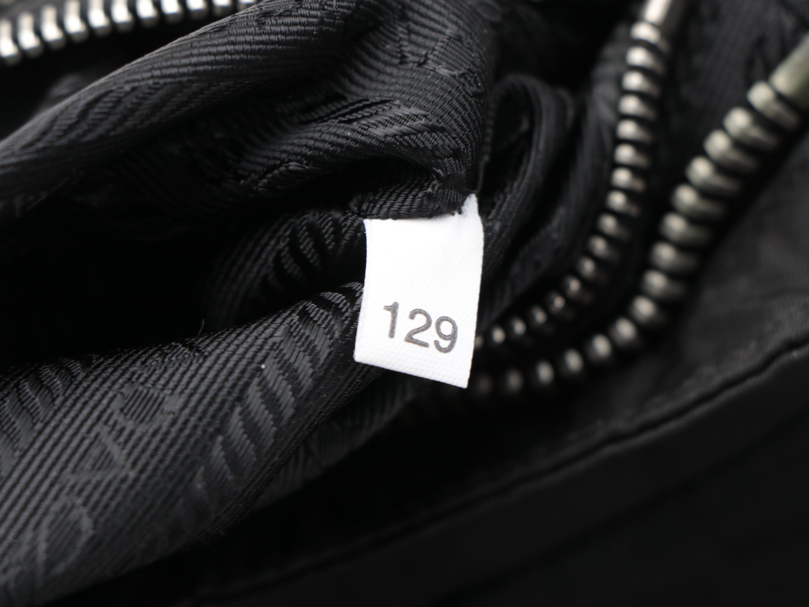 Prada Black Tessuto and Contrast-Stitched Leather Crossbody Bag