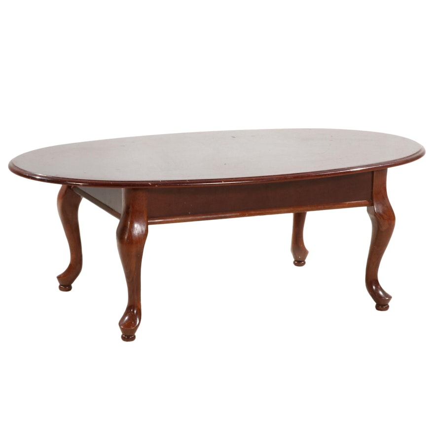 Queen Anne Style Oval Coffee Table, Late 20th or 21st Century