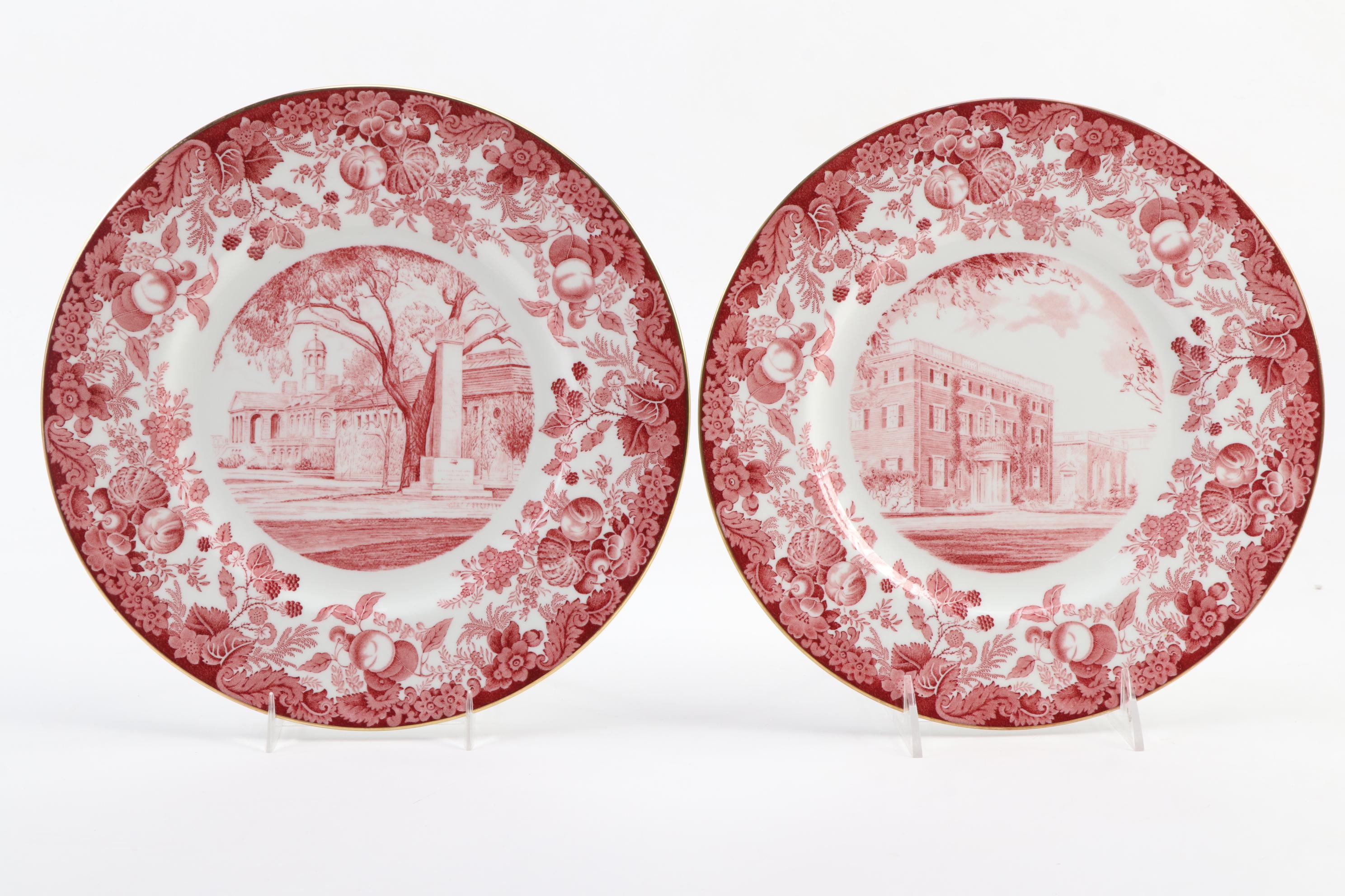 Wedgwood "Harvard University" Bone China Dinner Plates, Mid-20th Century