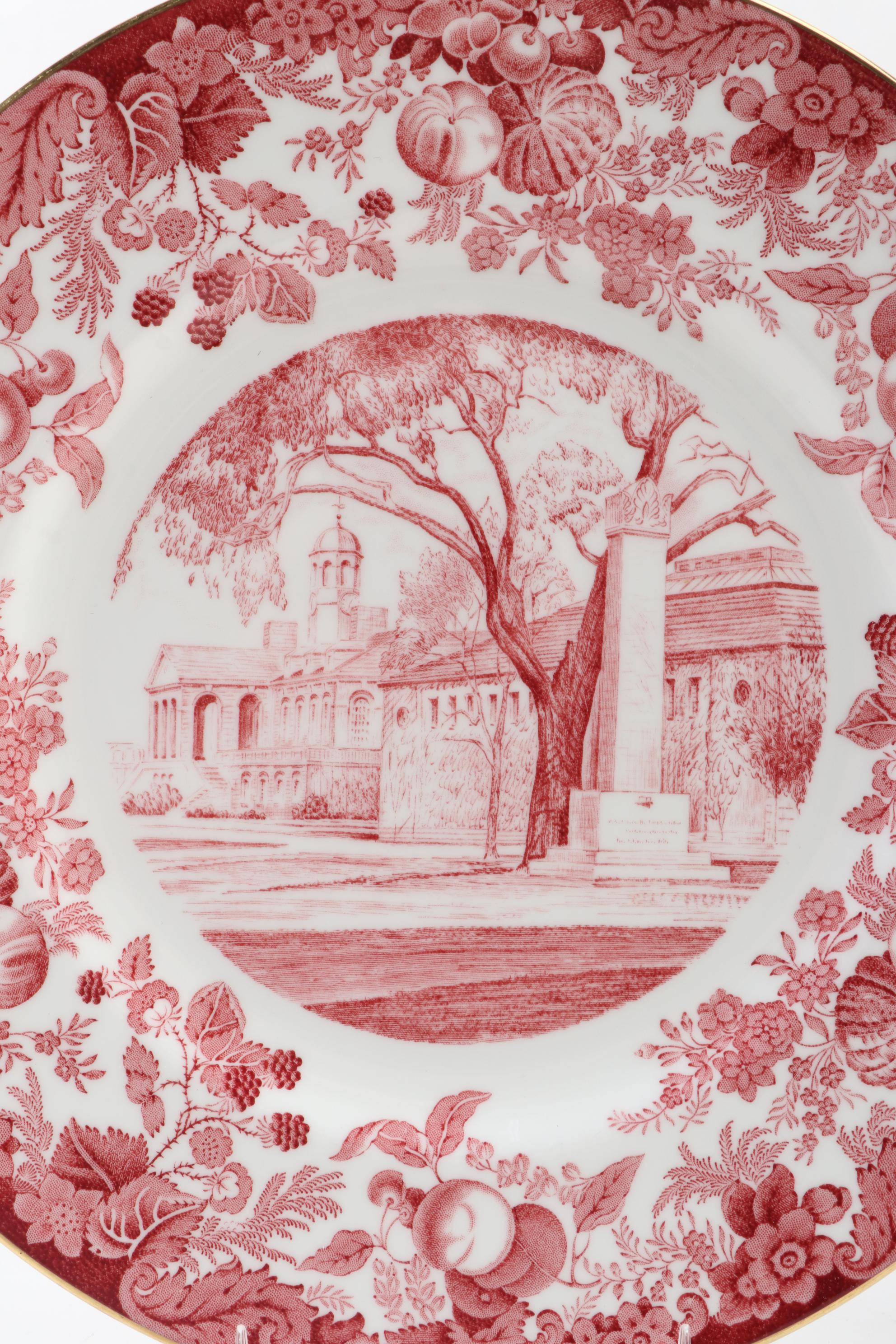 Wedgwood "Harvard University" Bone China Dinner Plates, Mid-20th Century