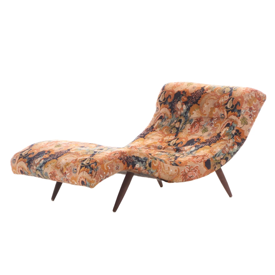 Modernist Custom-Upholstered Contoured Chaise Lounge, Mid to Late 20th Century