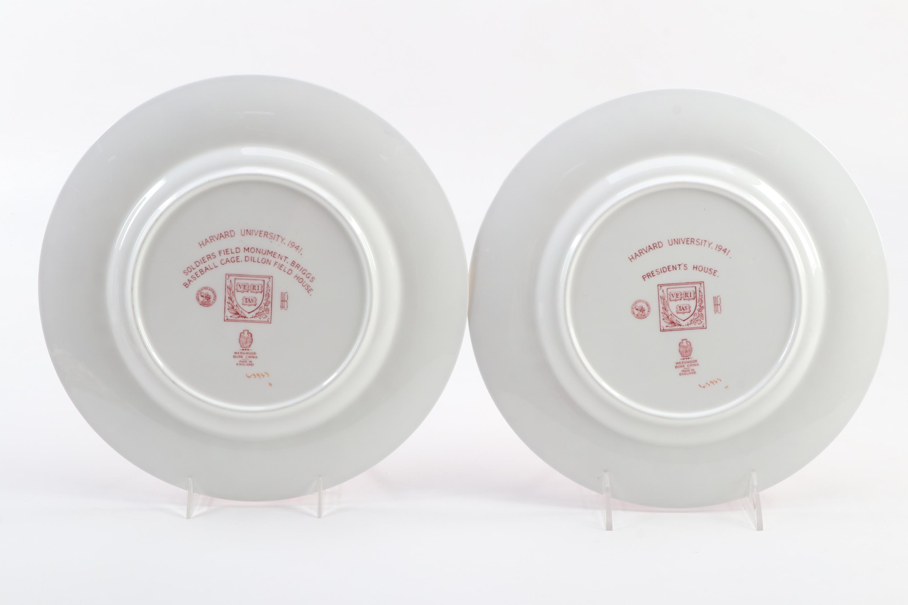 Wedgwood "Harvard University" Bone China Dinner Plates, Mid-20th Century