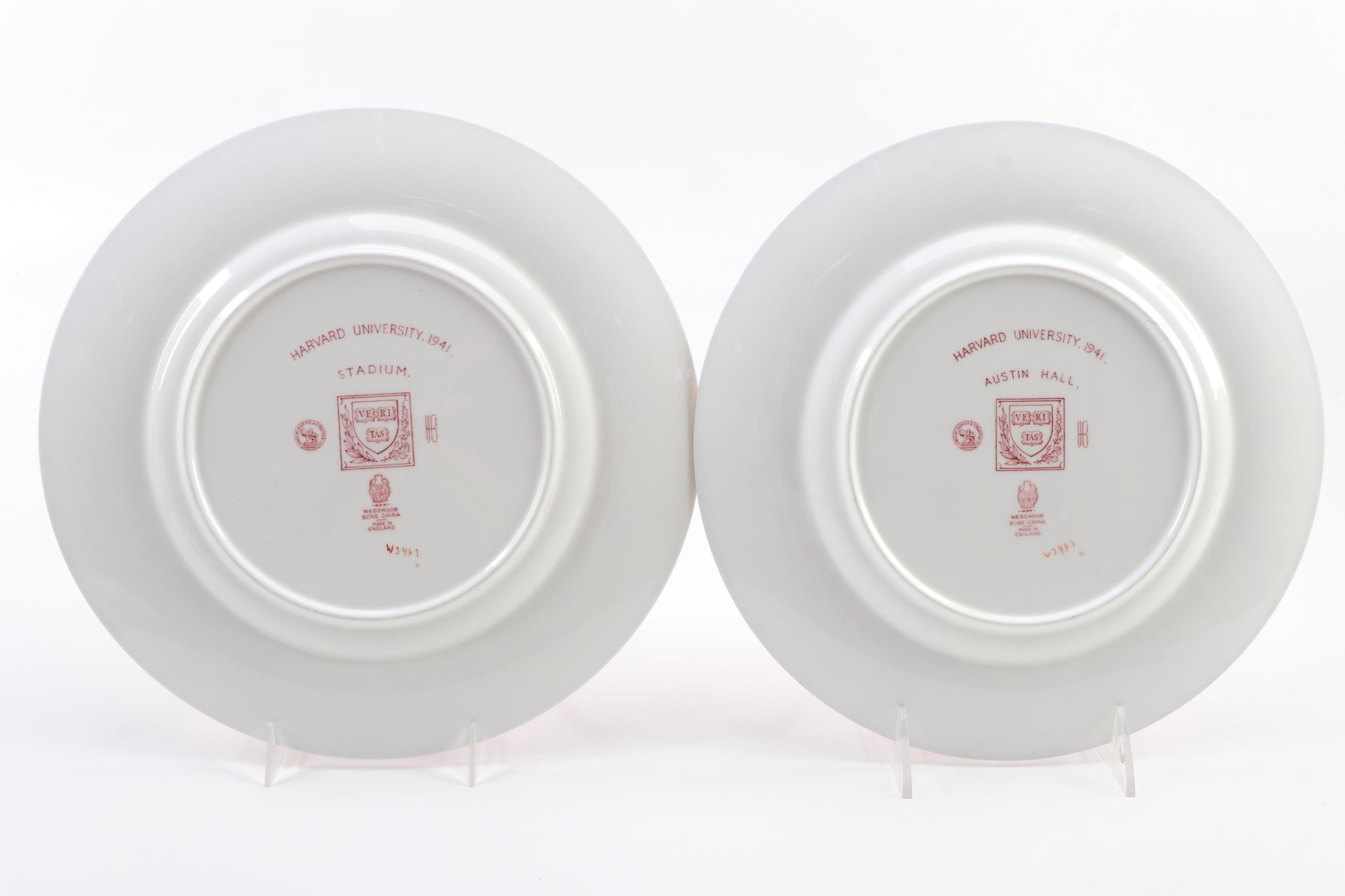 Wedgwood "Harvard University" Bone China Dinner Plates, Mid-20th Century