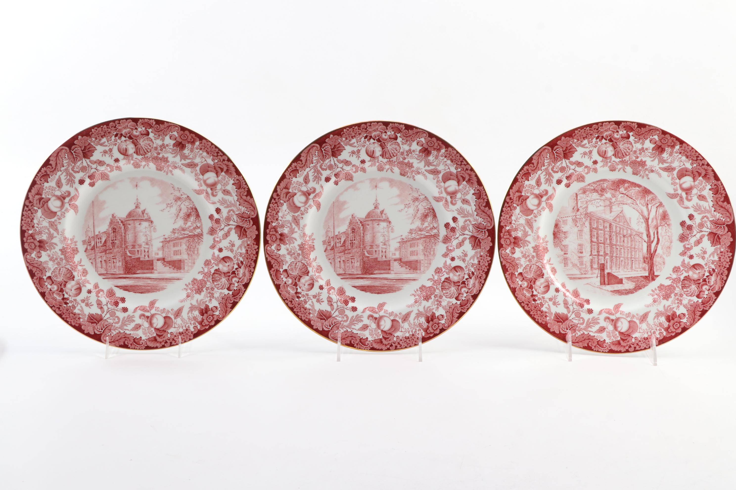 Wedgwood "Harvard University" Bone China Dinner Plates, Mid-20th Century
