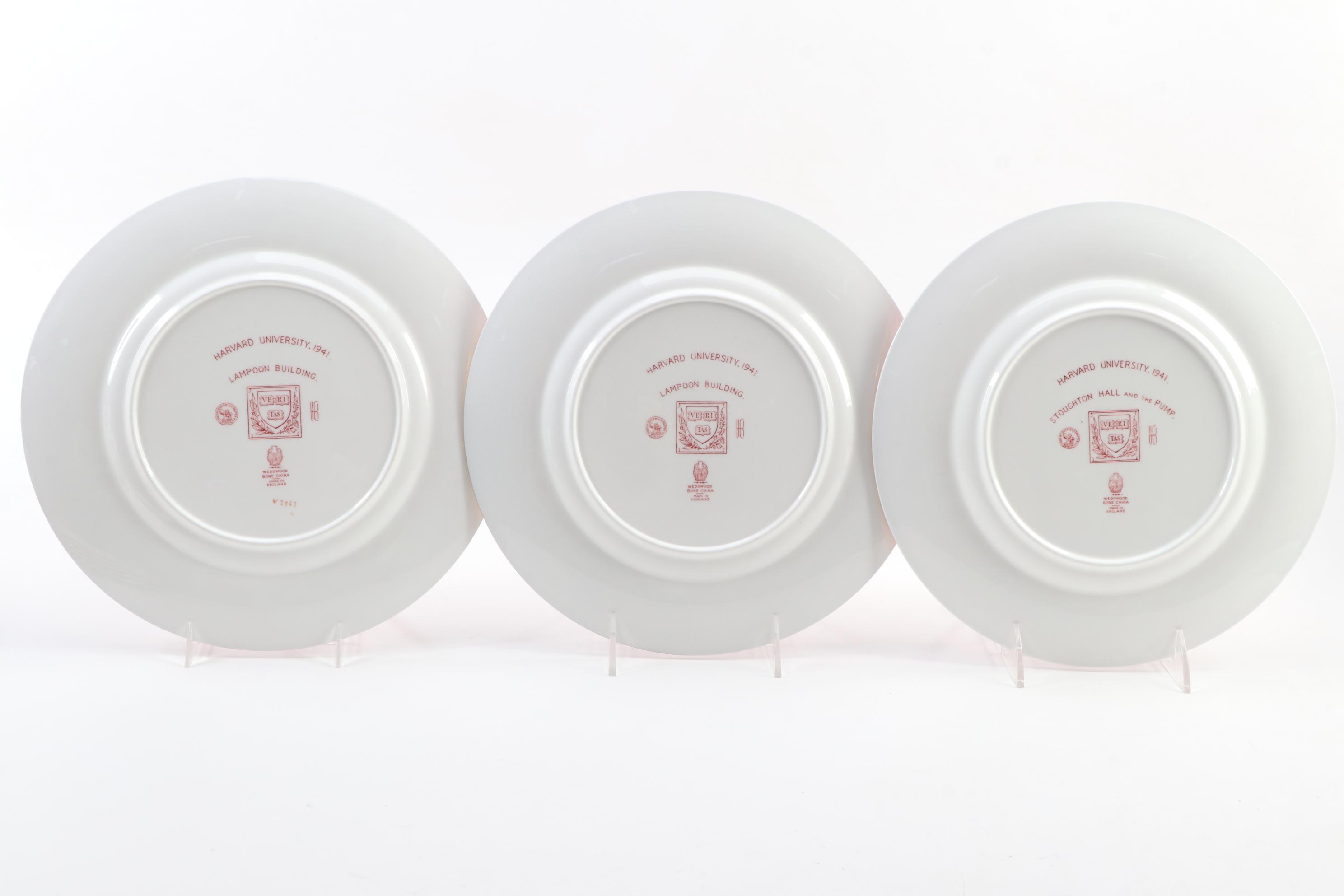 Wedgwood "Harvard University" Bone China Dinner Plates, Mid-20th Century