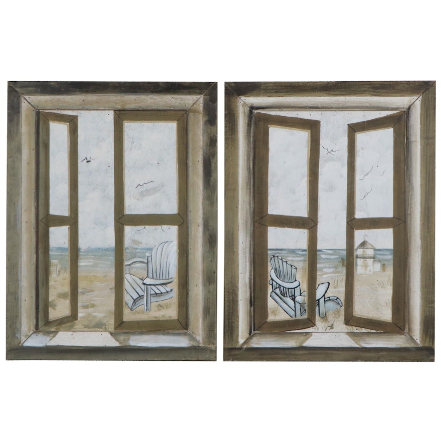 Contemporary Acrylic Paintings of Windows, 21st Century